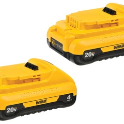 Pack of Two 20 Volt 4 AMP hours Batteries in plastic Packaging