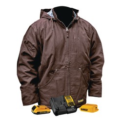 Heavy duty, tobacco, heated work jacket with its complete kit