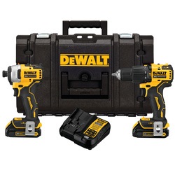 ATOMIC brushless hammer drill driver impact driver, charger and batteries with tool case