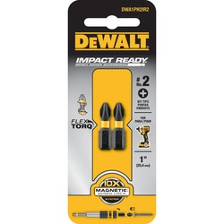 Product image for DWT DWA1PH2IR2 1" PHILLIPS #2 IMPACT READY 2PK