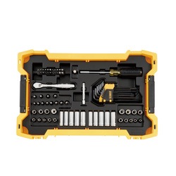 DEWALT - 131 pc 14 in and 38 in Mechanic Tool Set with ToughSystem 20 Tray and Lid - DWMT45402