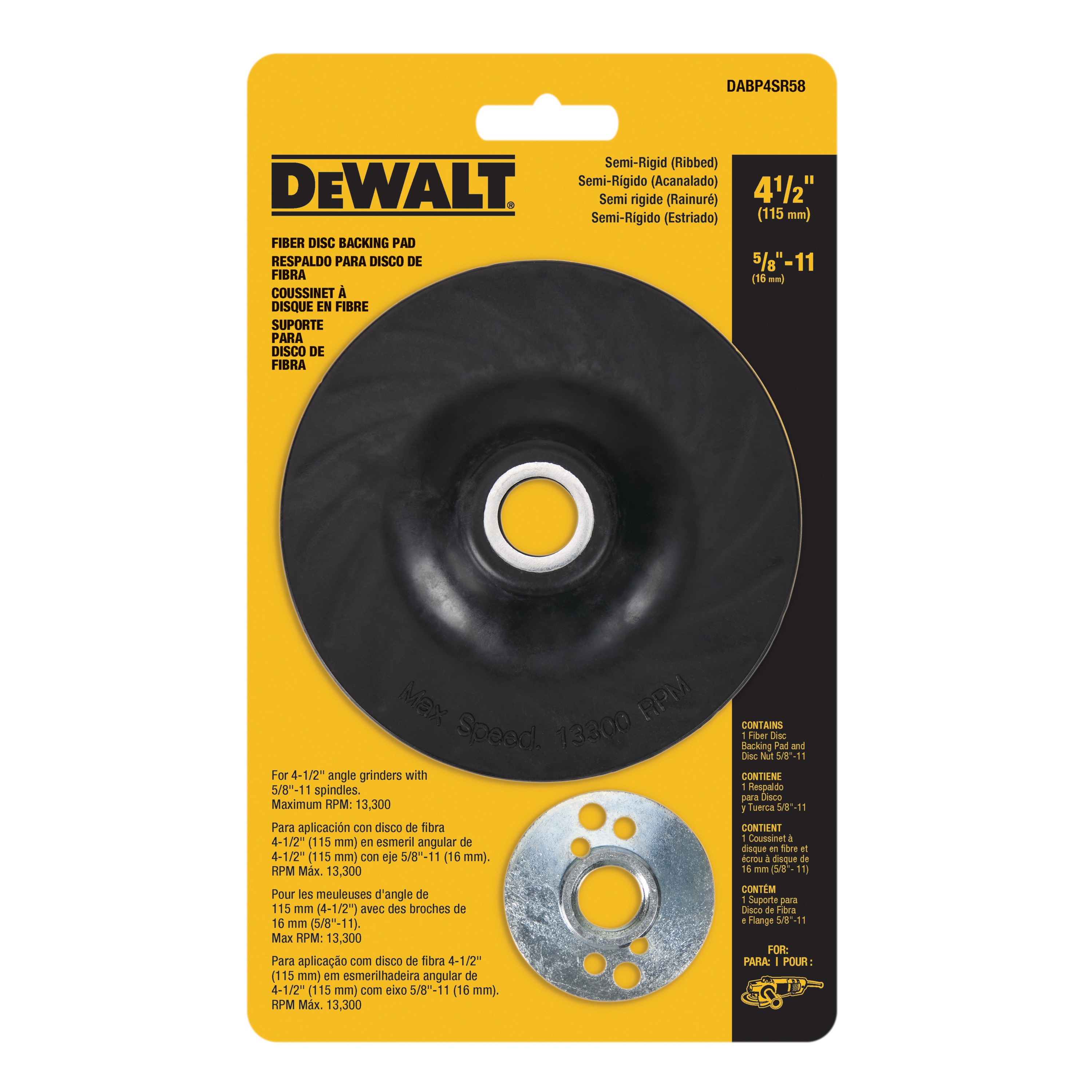 Fiber Resin Disc Backing Pads DEWALT