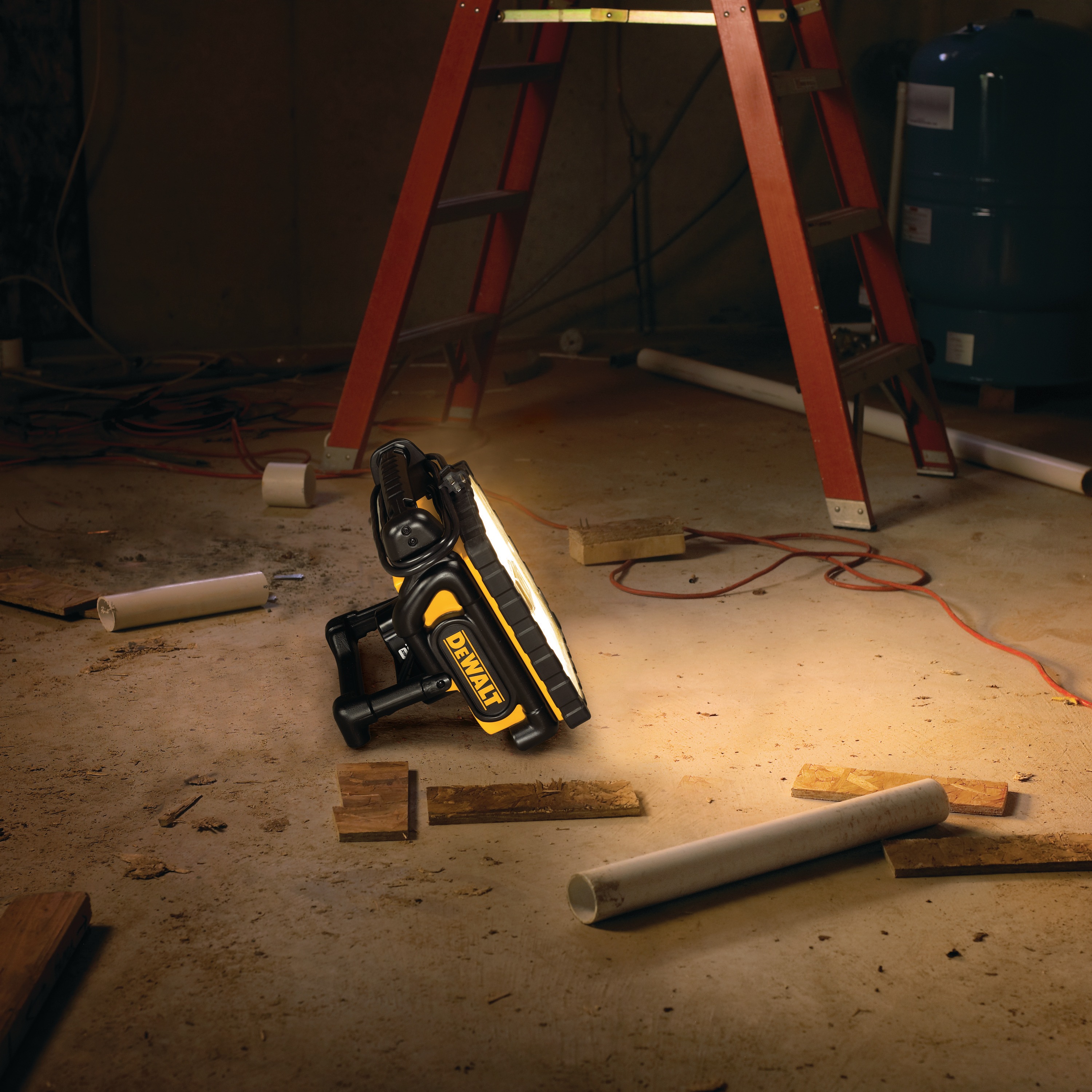 Cordless Area Light being used at a construction site