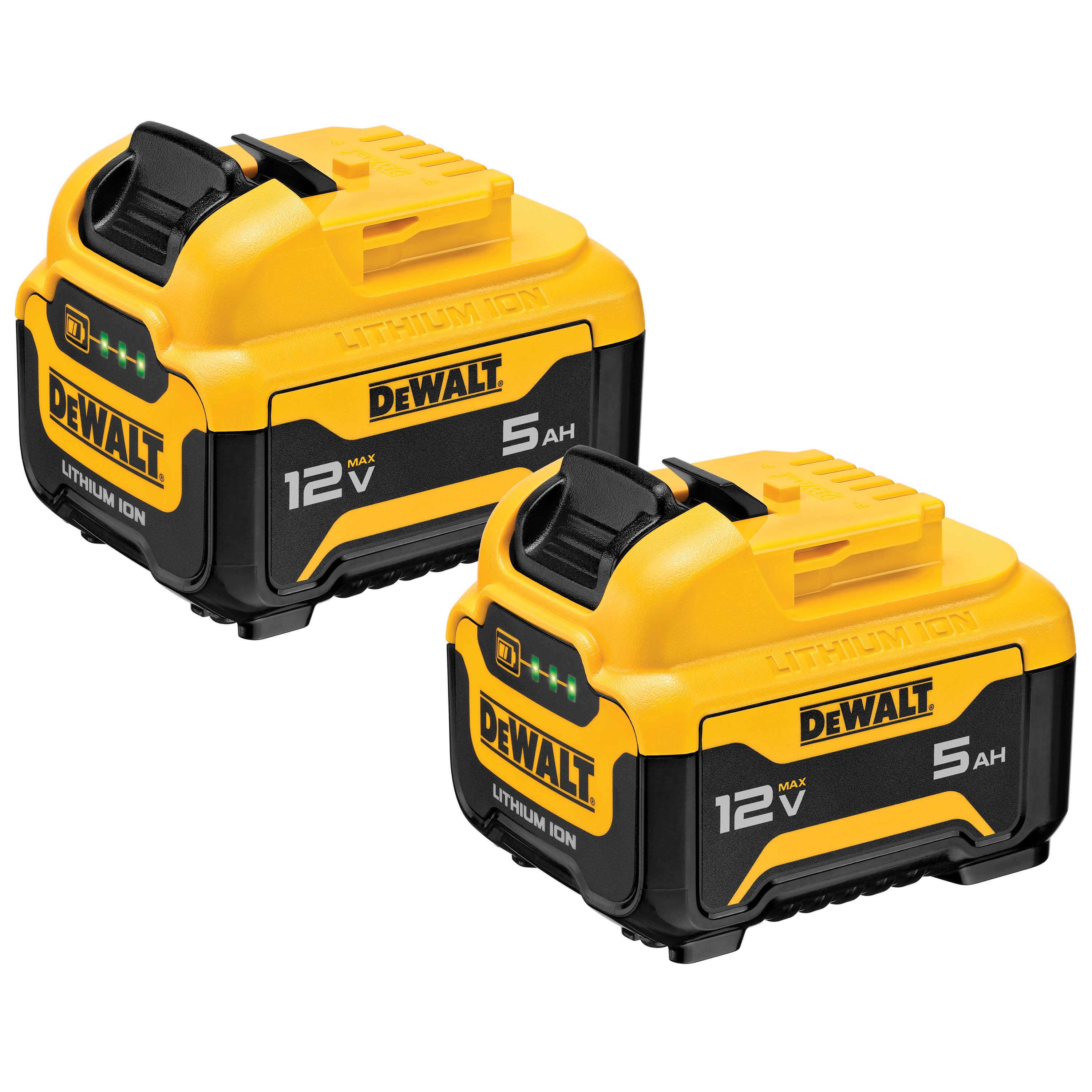 Two 12 Volt 5 AMP hours Lithium-Ion Battery