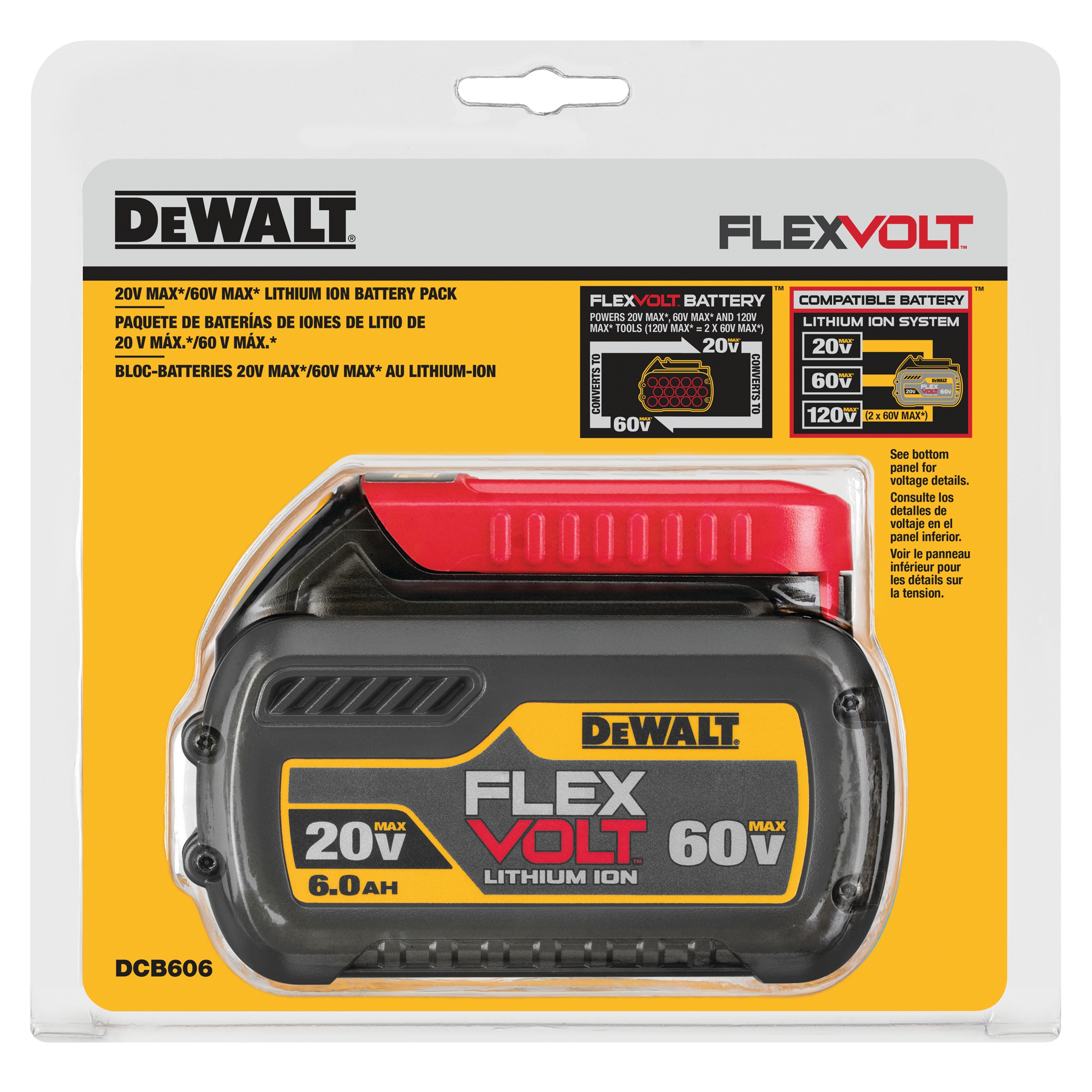 Dewalt Flexvolt 9.0 Ah Battery : 20V/60V MAX* FLEXVOLT 6.0 Ah BATTERY - DCB606 | DEWALT - The dewalt flexvolt batteries actually share a lot in common to the milwaukee m18 high demand 9.0 ah batteries as they both use a total of .