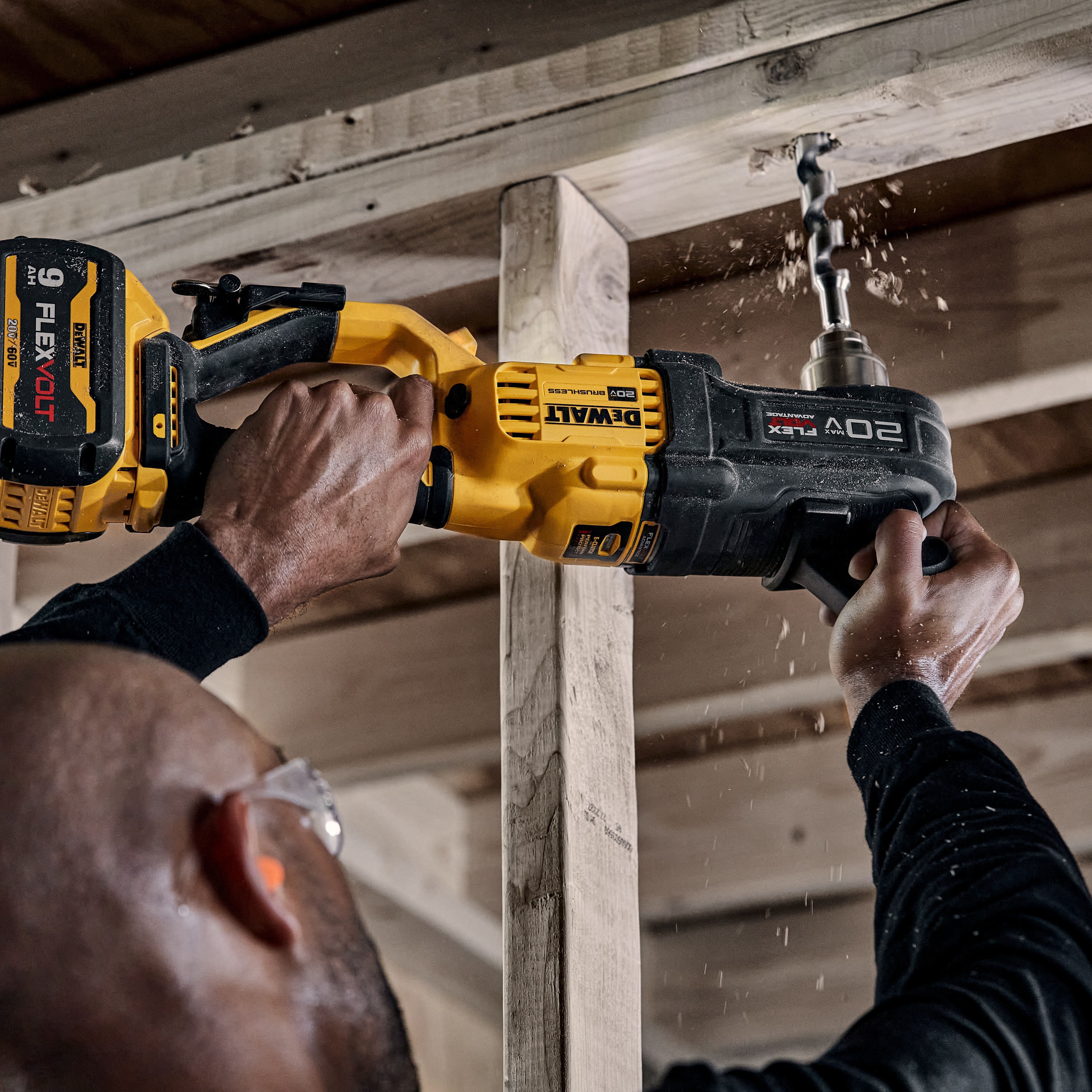 DEWALT - 20V MAX Brushless Cordless 12 in Compact Stud and Joist Drill with FLEXVOLT ADVANTAGE Tool Only - DCD444B