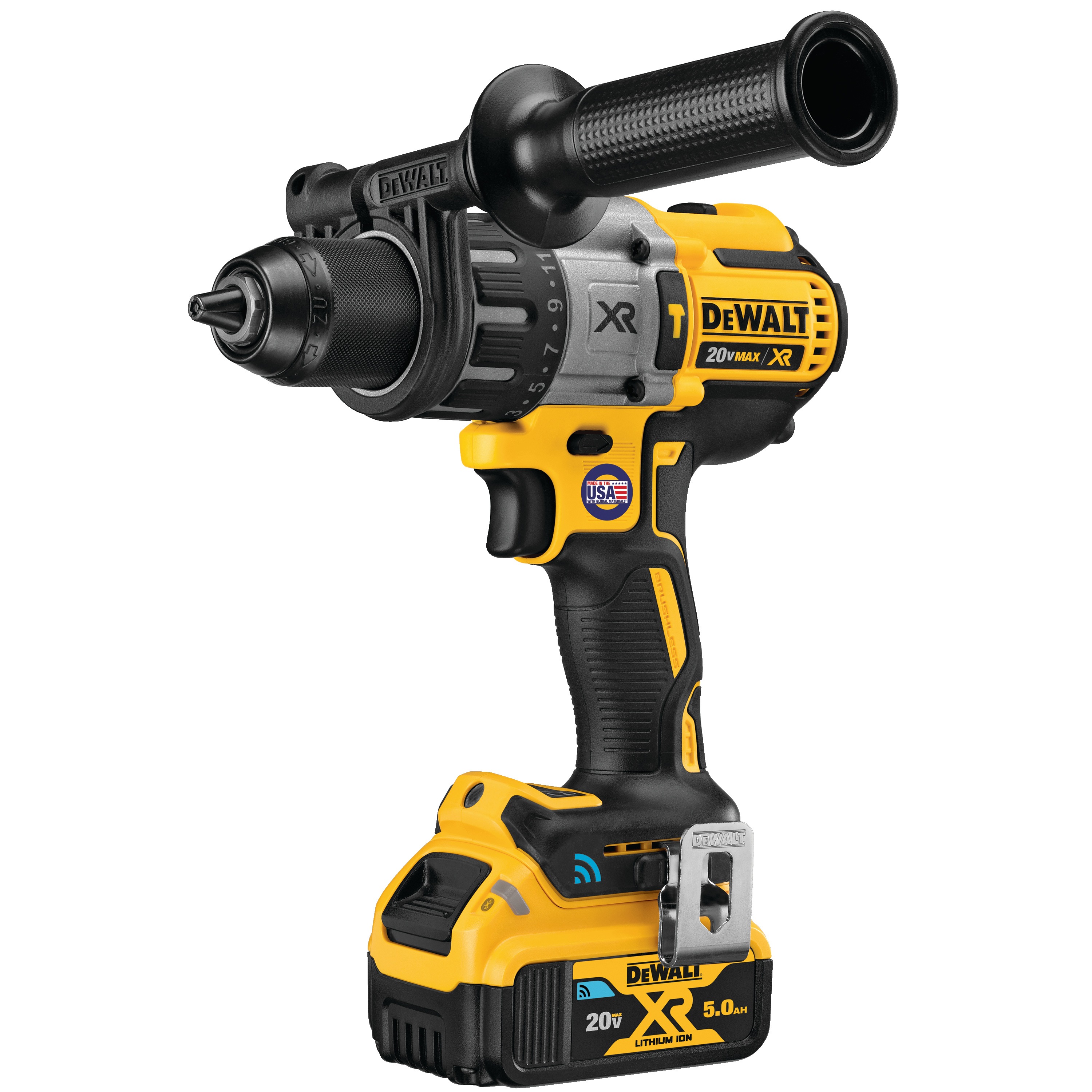 DEWALT - 20V MAX 12 in XR Brushless Cordless Hammer DrillDriver Kit with Integrated Bluetooth and Tool Connect Batteries - DCD997CP2BT