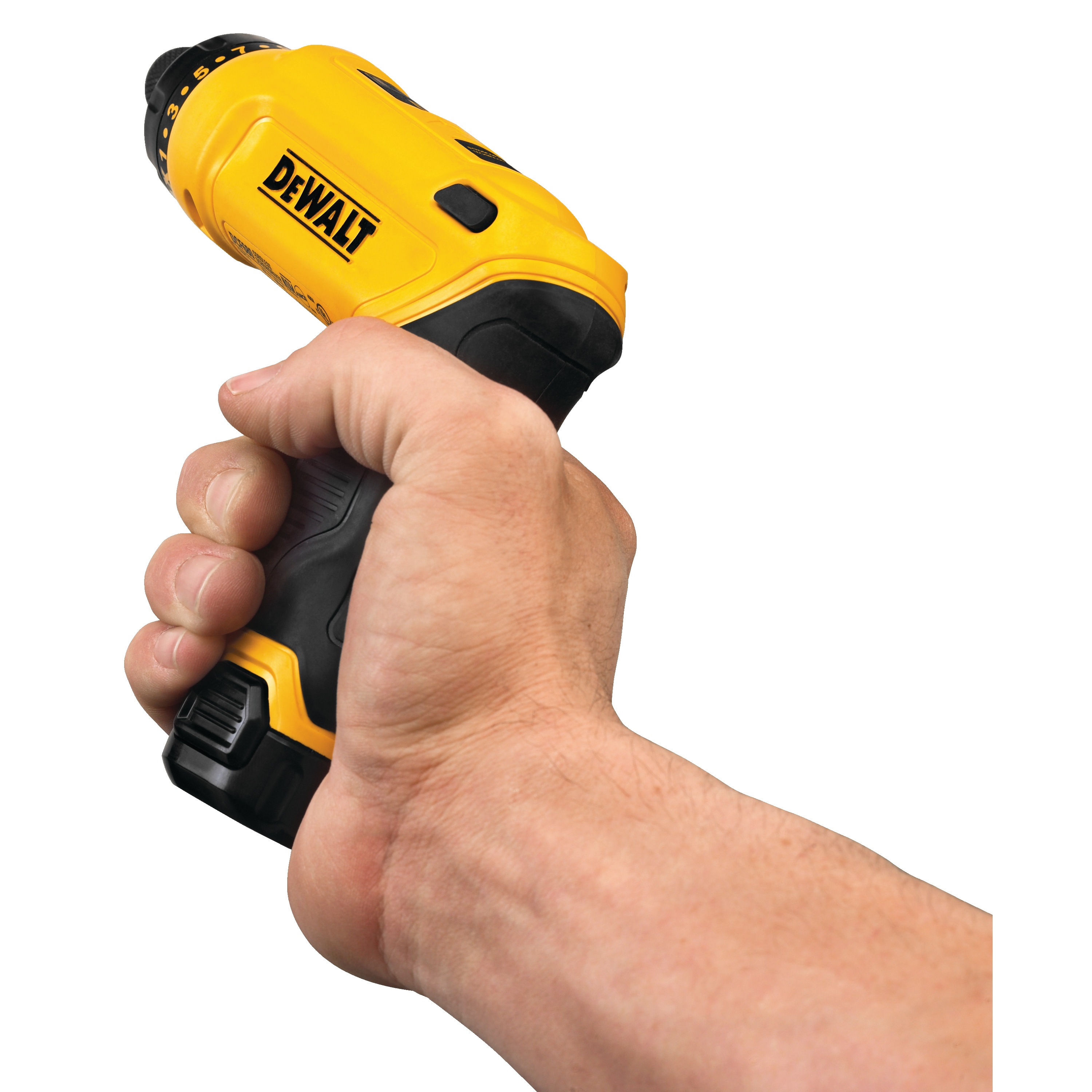 Right handheld feature of gyroscopic screwdriver 2 battery.