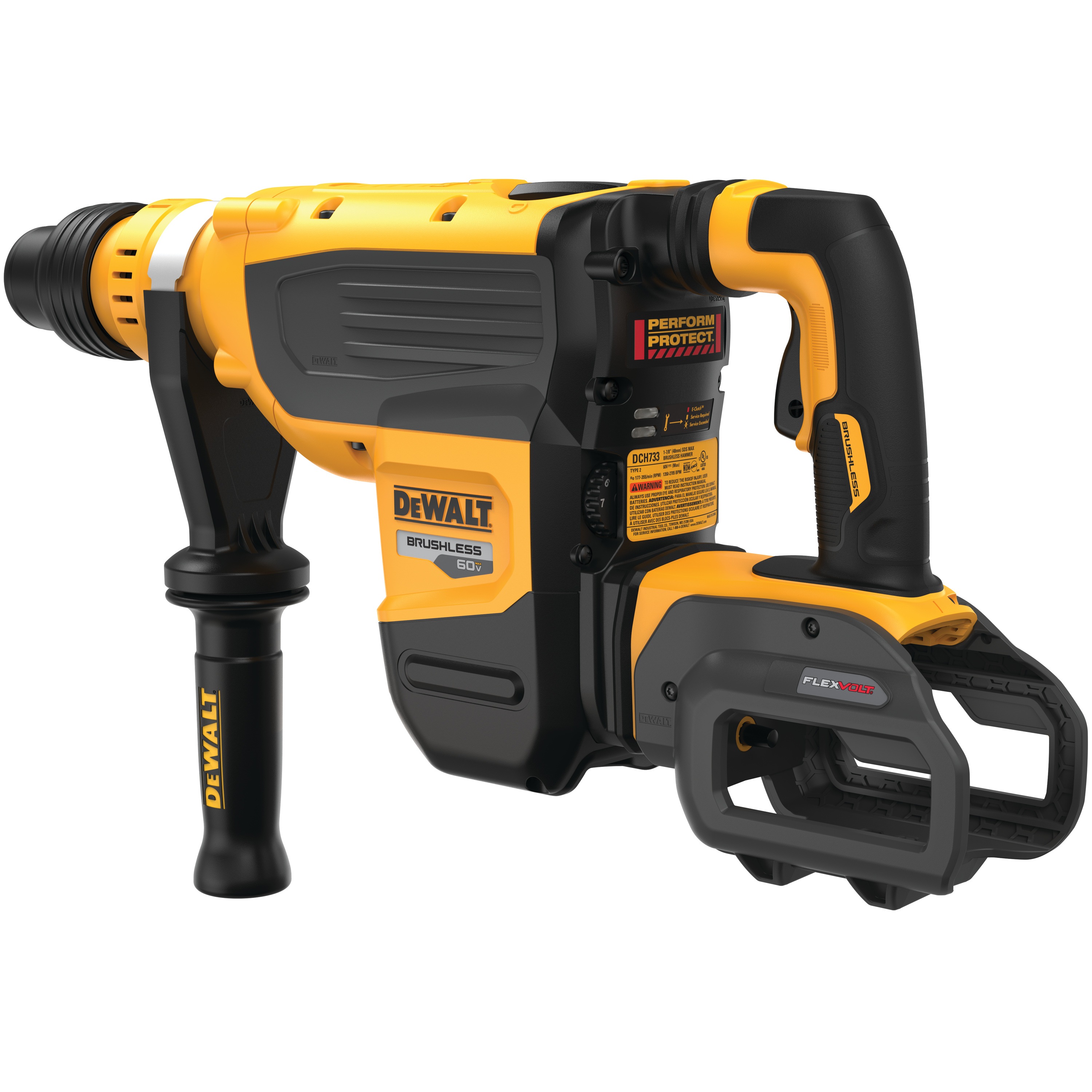DEWALT - 60V MAX 178 in Brushless Cordless SDS MAX Combination Rotary Hammer Tool Only - DCH733B
