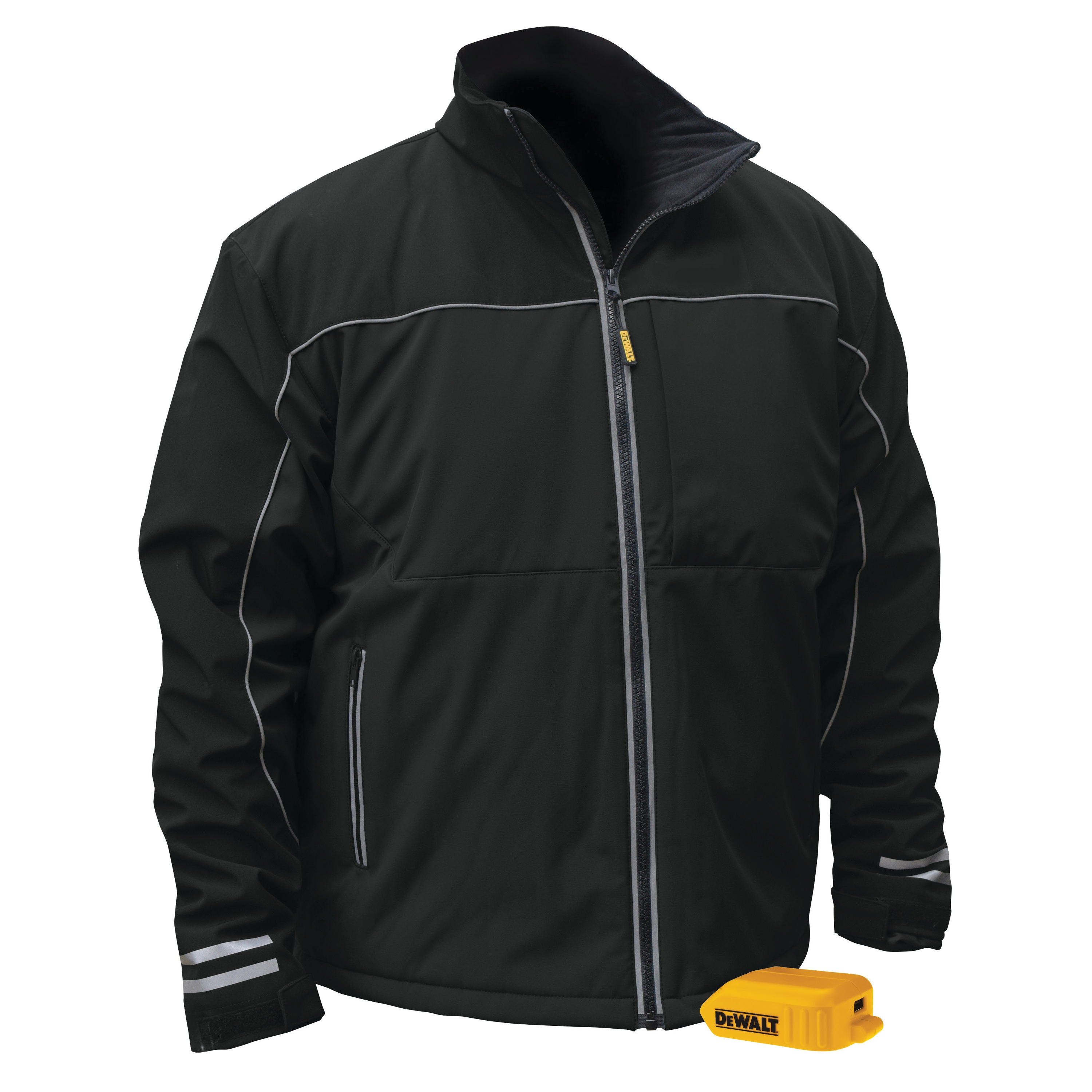 Profile of  lightweight heated jacket with its adapter