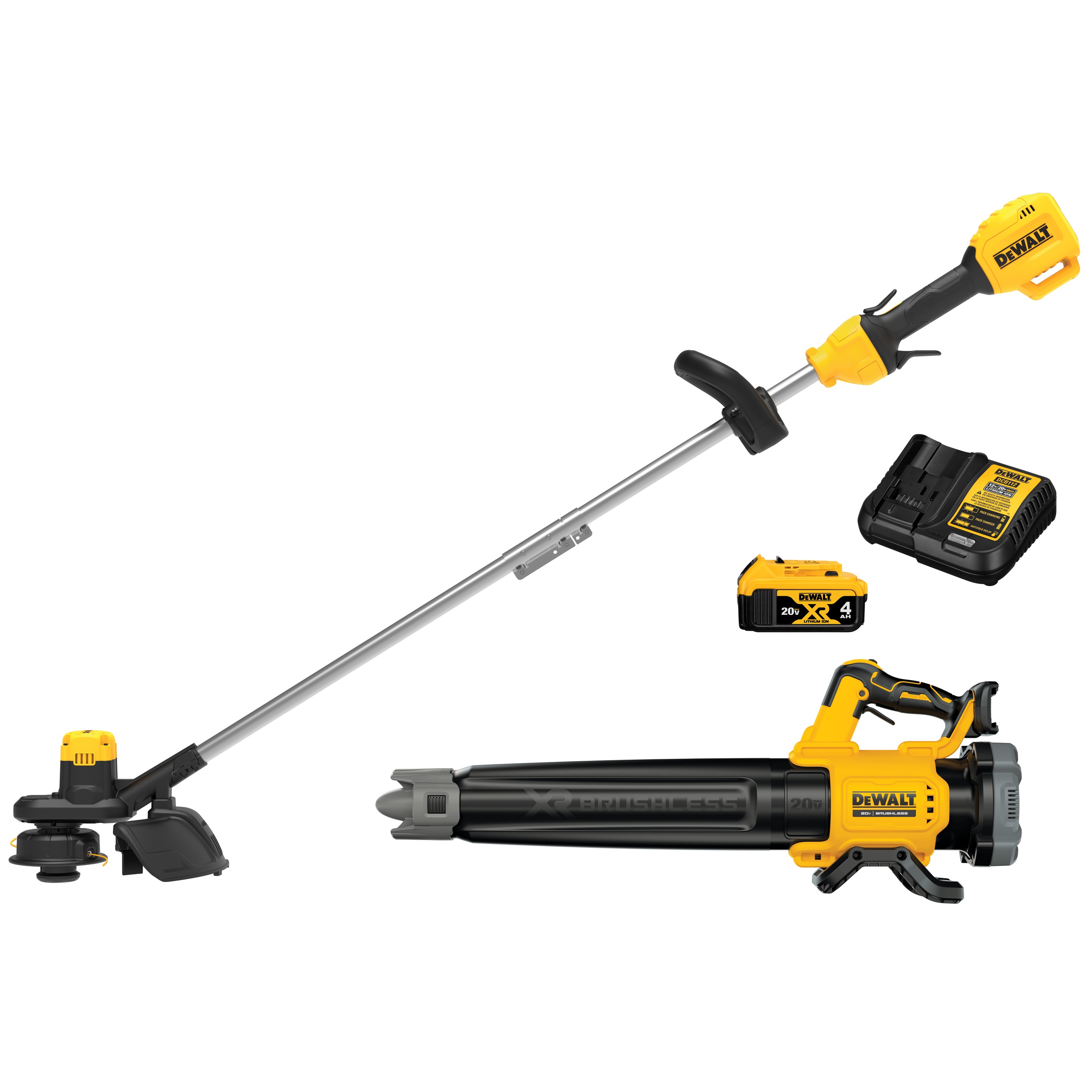 Profile of XR brushless cordless string trimmer and blower combo kit