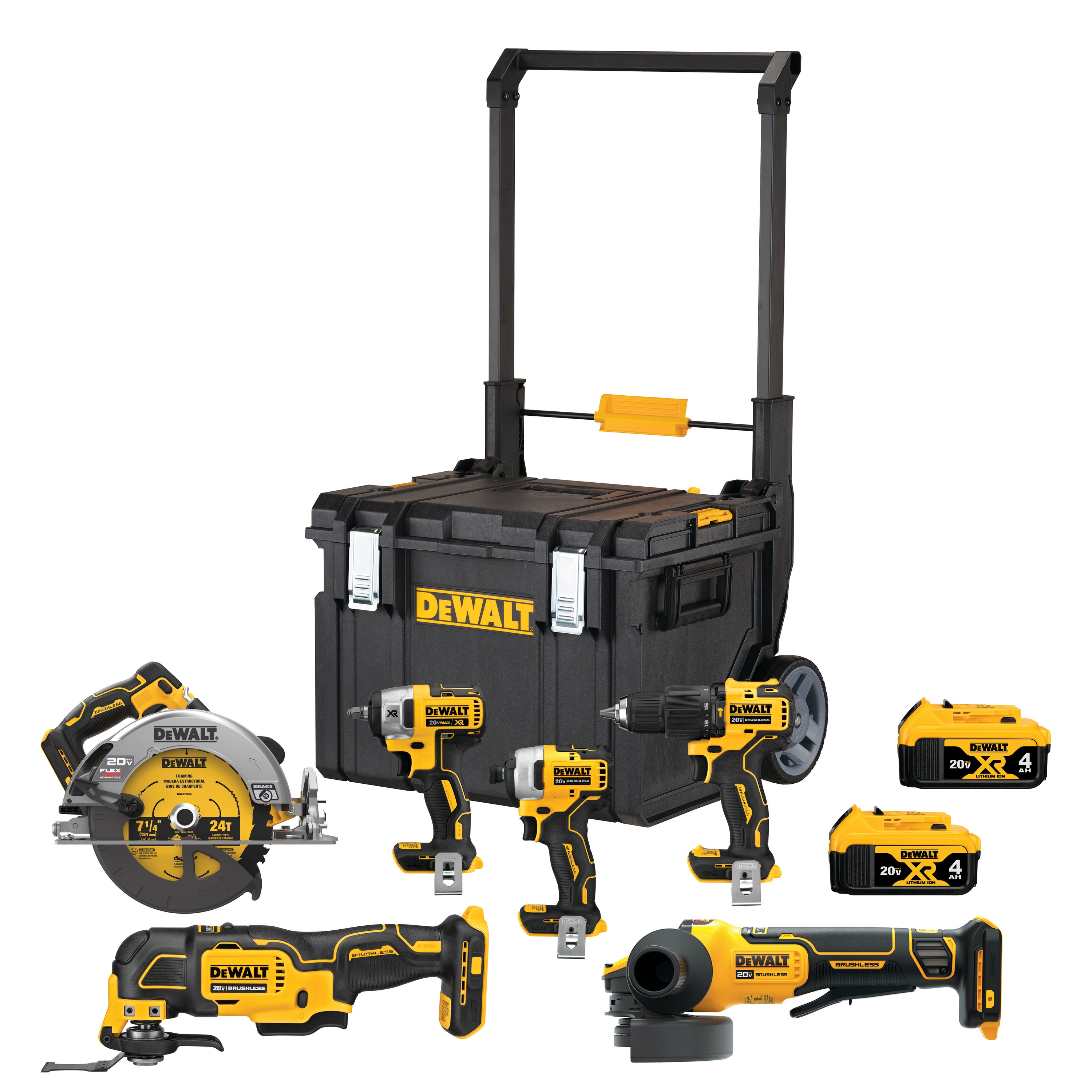 Dewalt 20V Max Brushless 6 Tool Combo Kit - DEWALT DCK423D2 20V MAX Compact 4-Tool Combo Kit : Three led lights make it .