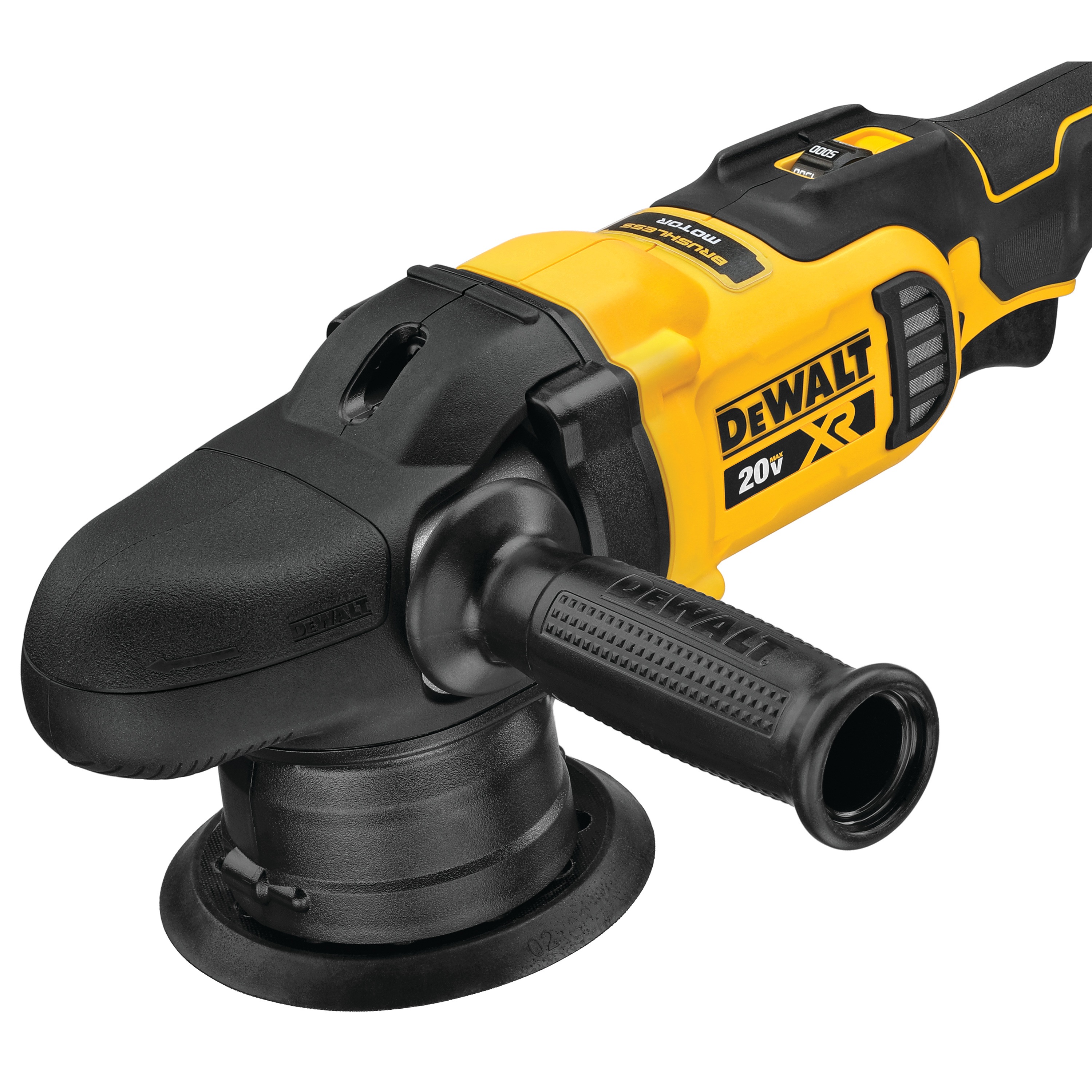 profile of XR cordless variable speed random orbit polisher with battery pack
