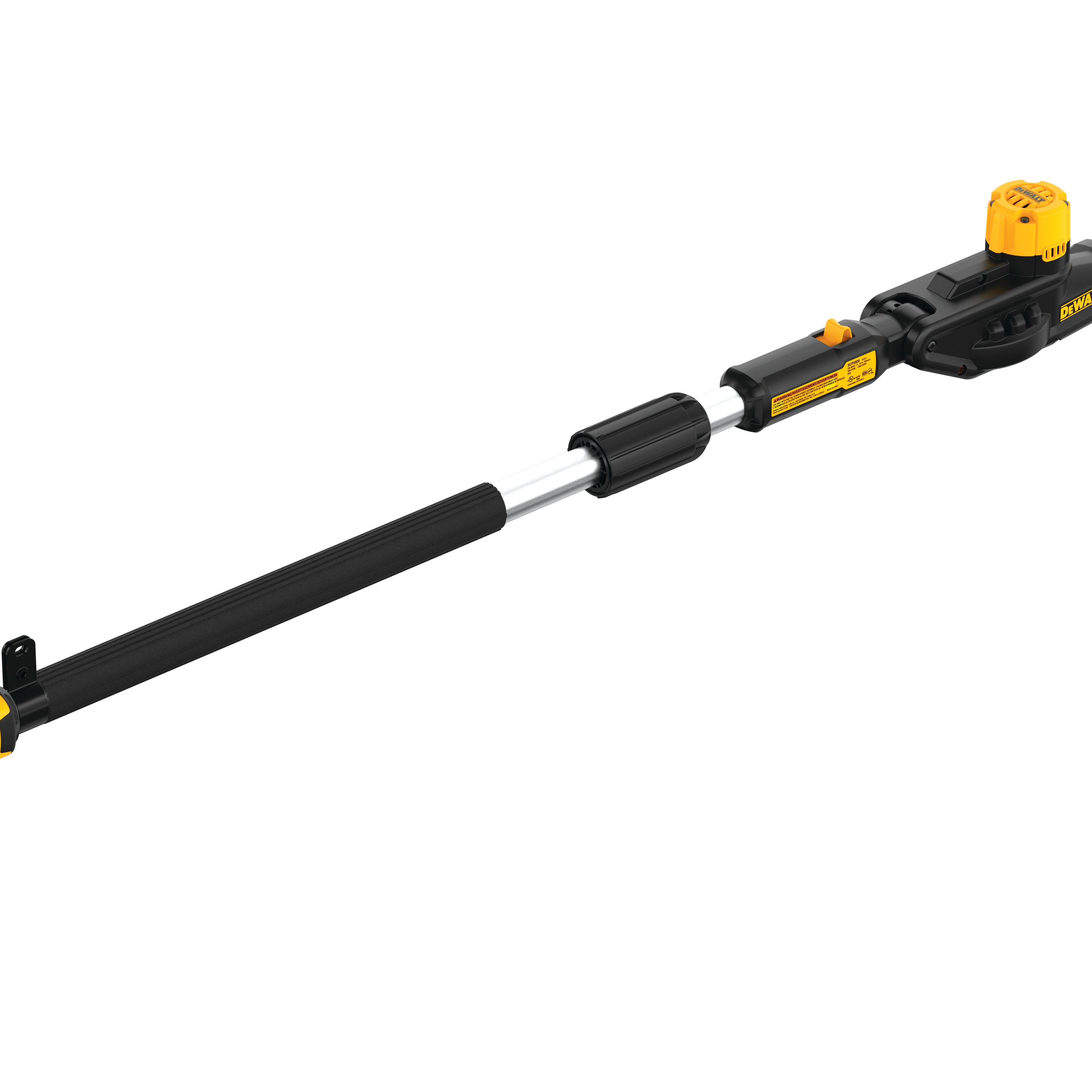 Profile of Pole Hedge Trimmer with battery.