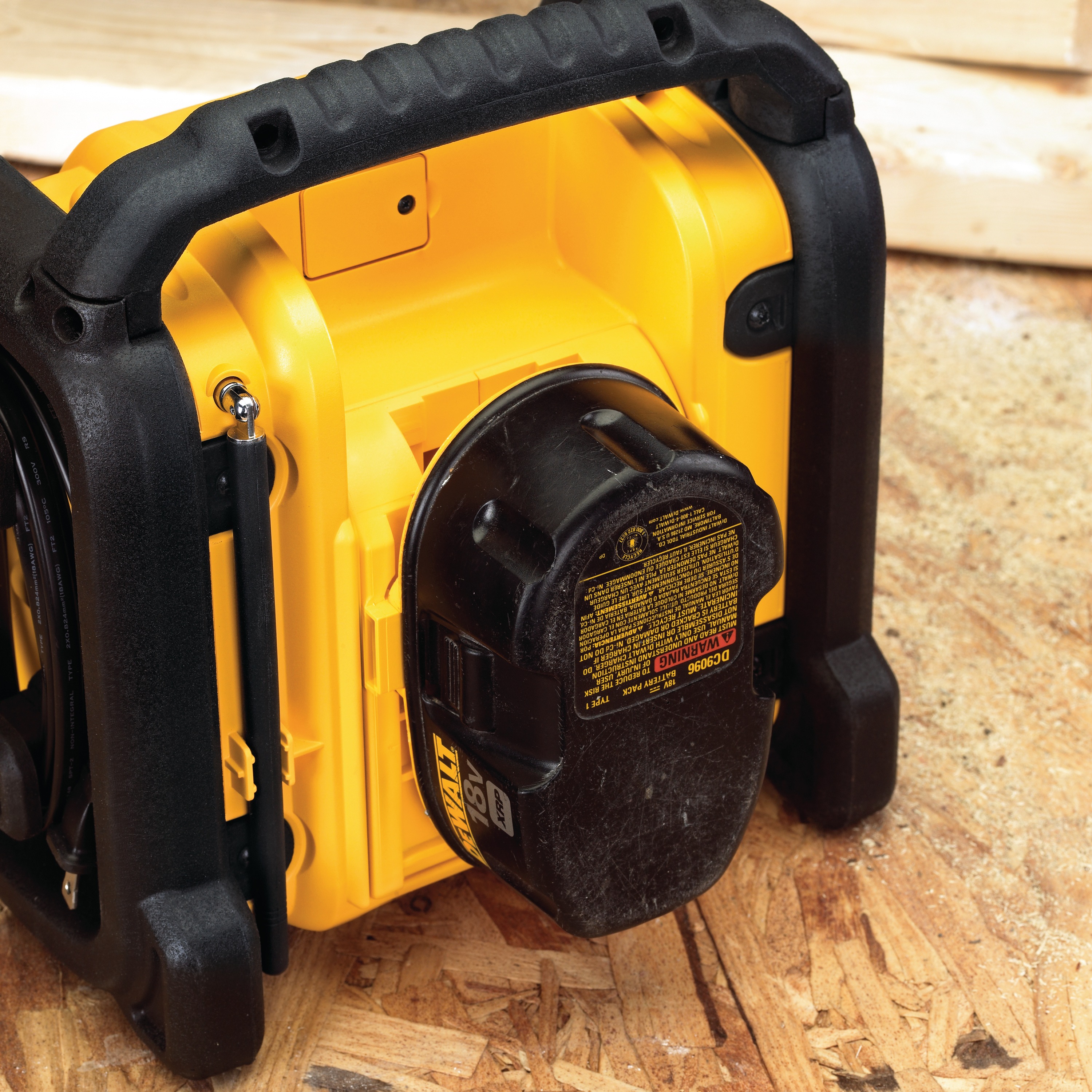 Separate charger feature of Compact Worksite Radio.