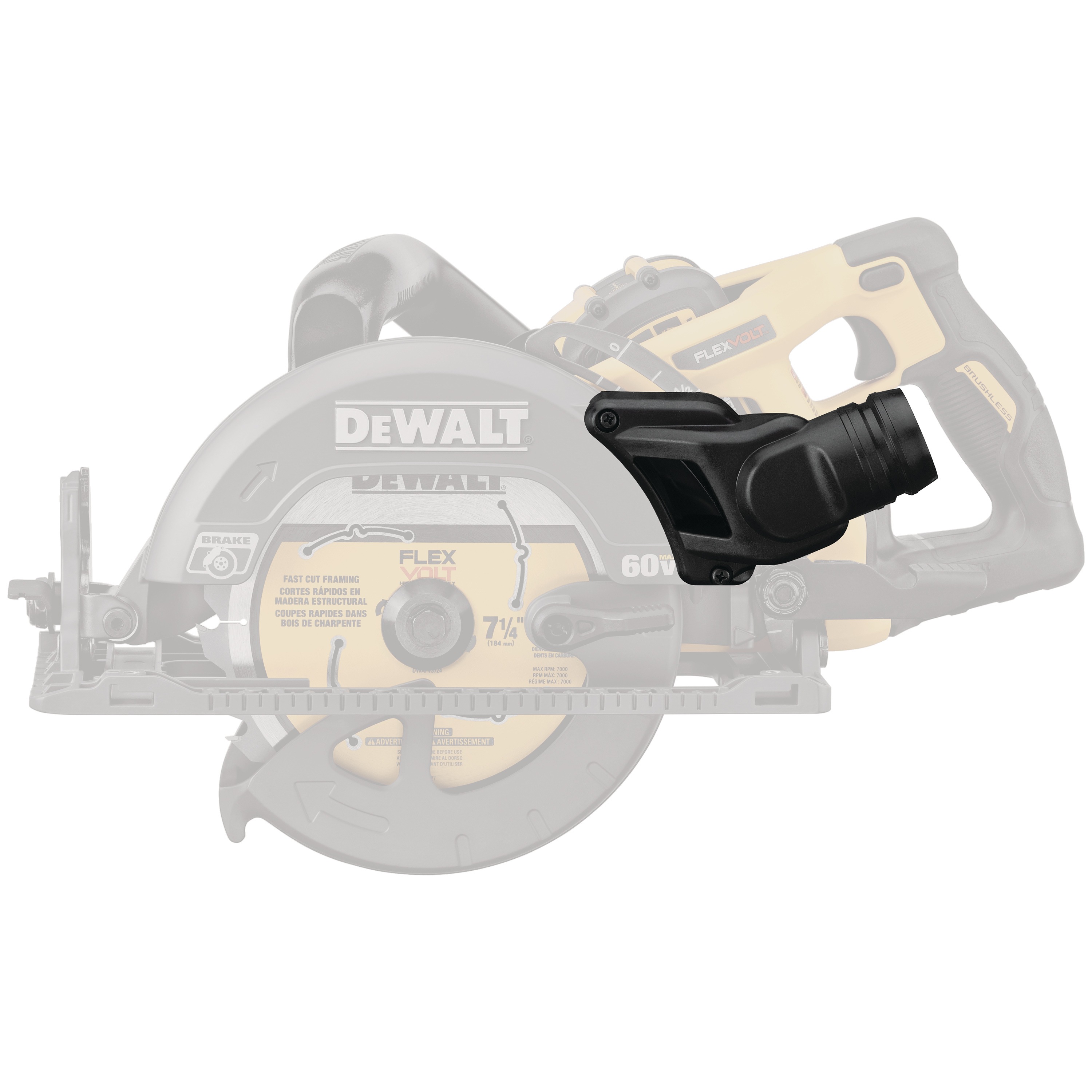 DEWALT dust port connector to be used with Dewalt Worm drive style saw.