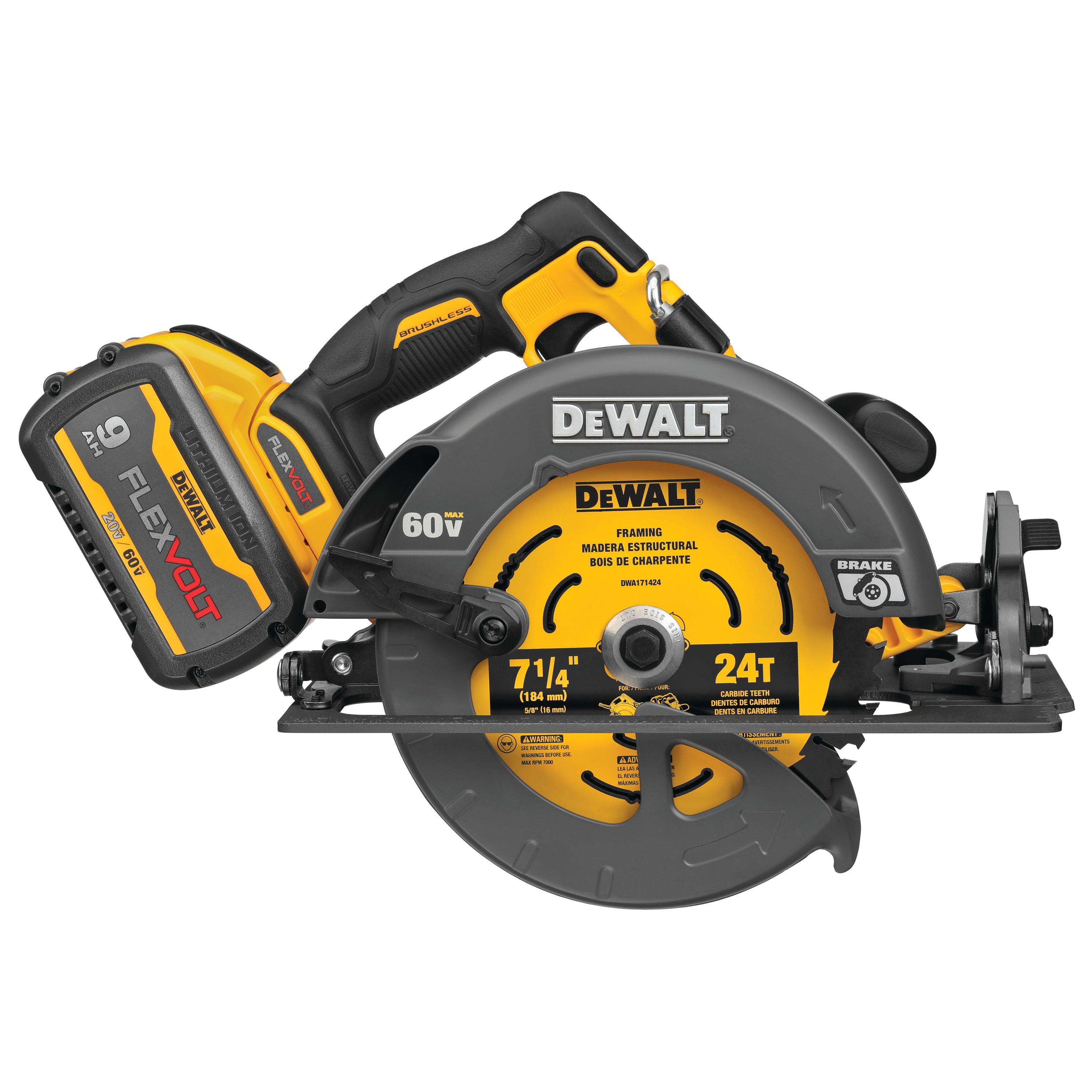 for sale online Battery + Charger DeWALT FLEXVOLT 60V MAX DCS578X1 7-1//4/" Circular Saw with Brake Kit