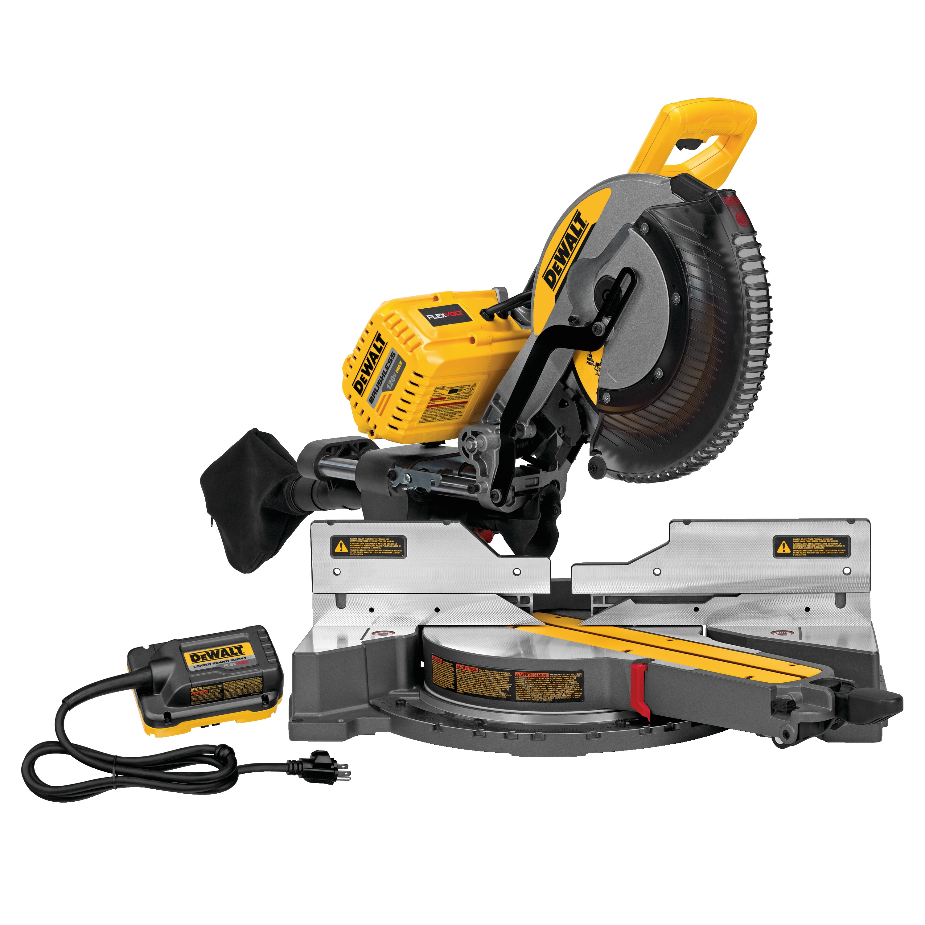 eetbaar vertrekken Geneigd zijn 12" (305mm) 120V MAX* Double Bevel Sliding Compound Miter Saw with  CUTLINE(TM) Blade Positioning System (includes 120V adapter) - DHS790AB |  DEWALT