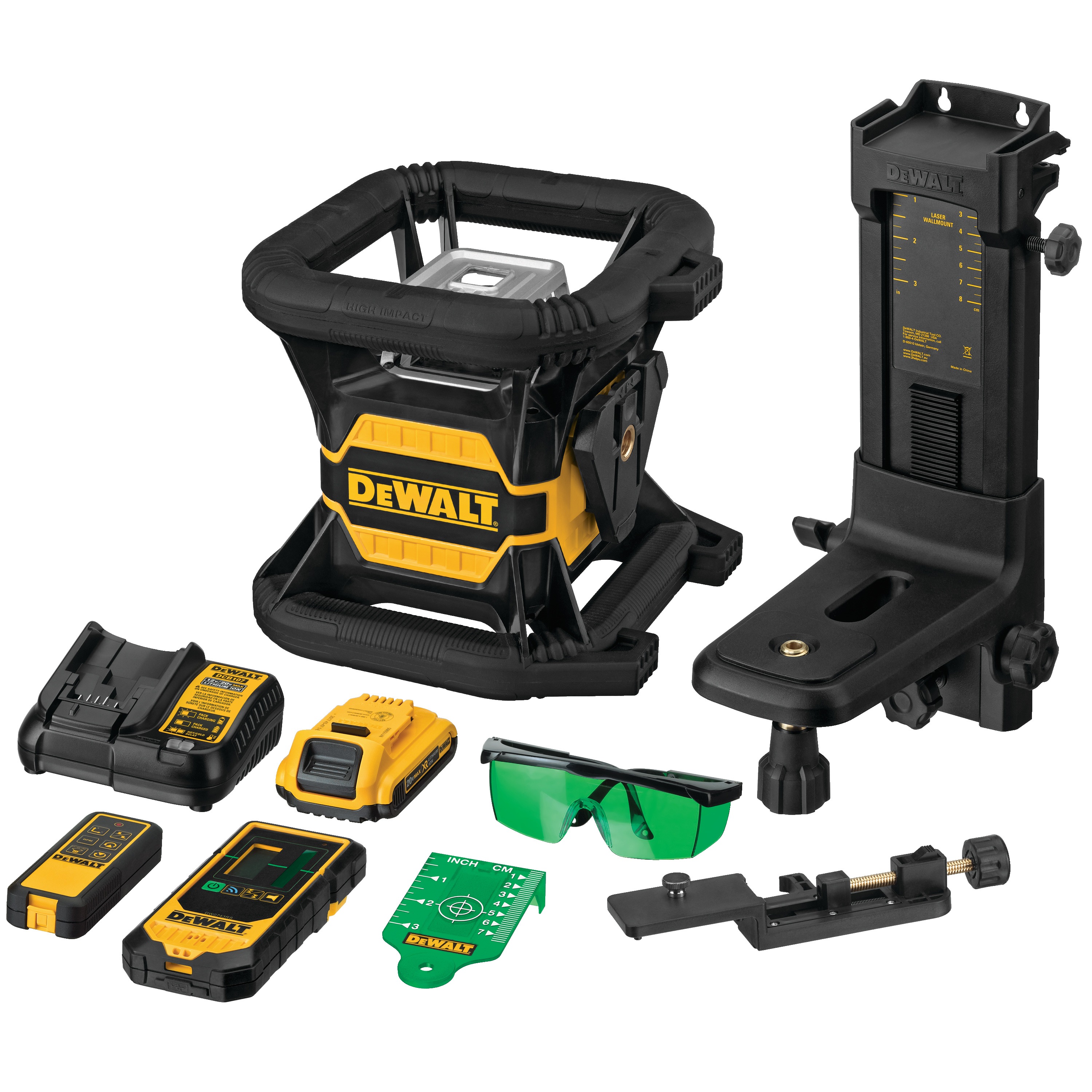 Tool connect green tough rotary laser with full kit.