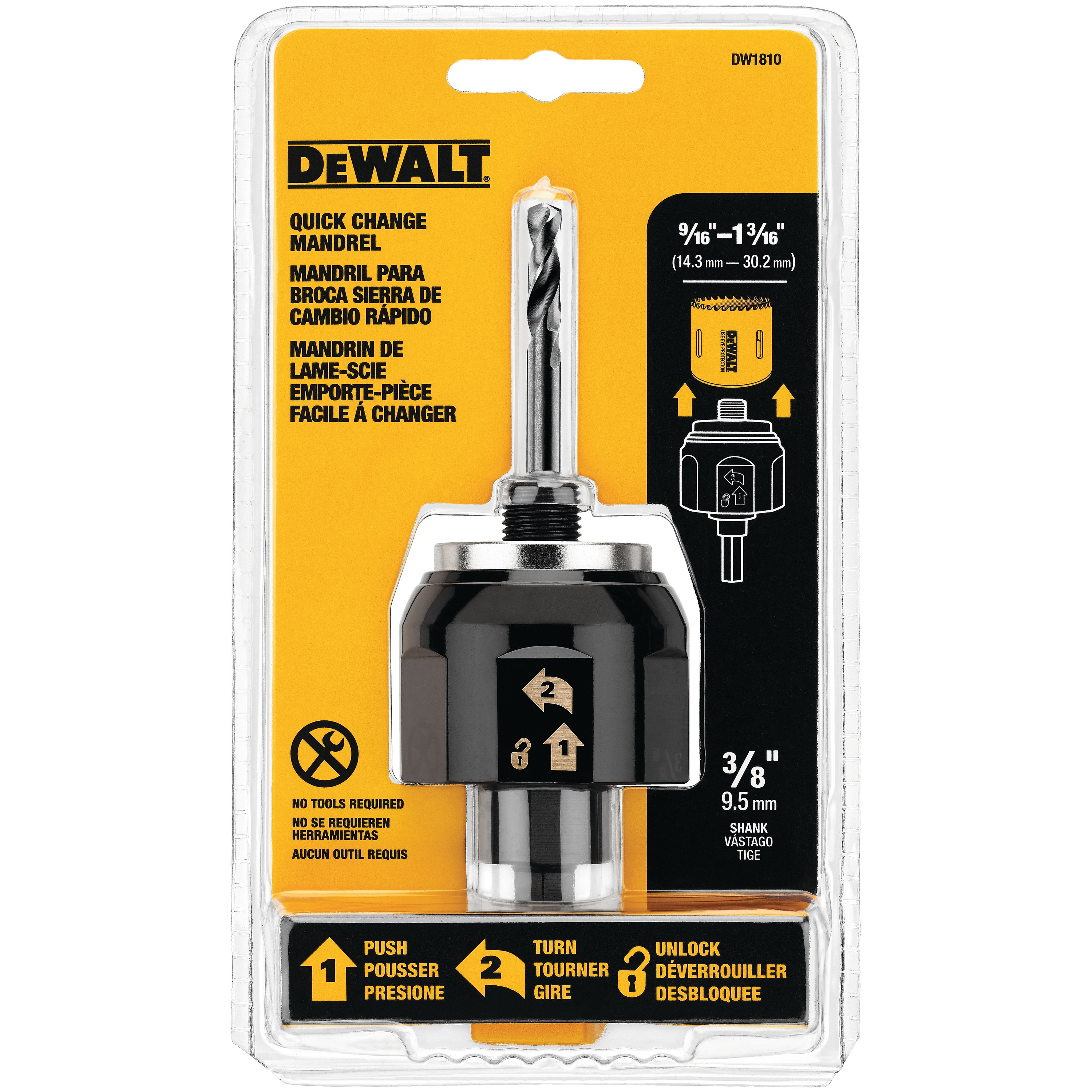 DeWalt DW1810 3//8 Quick Change Mandrel Shank