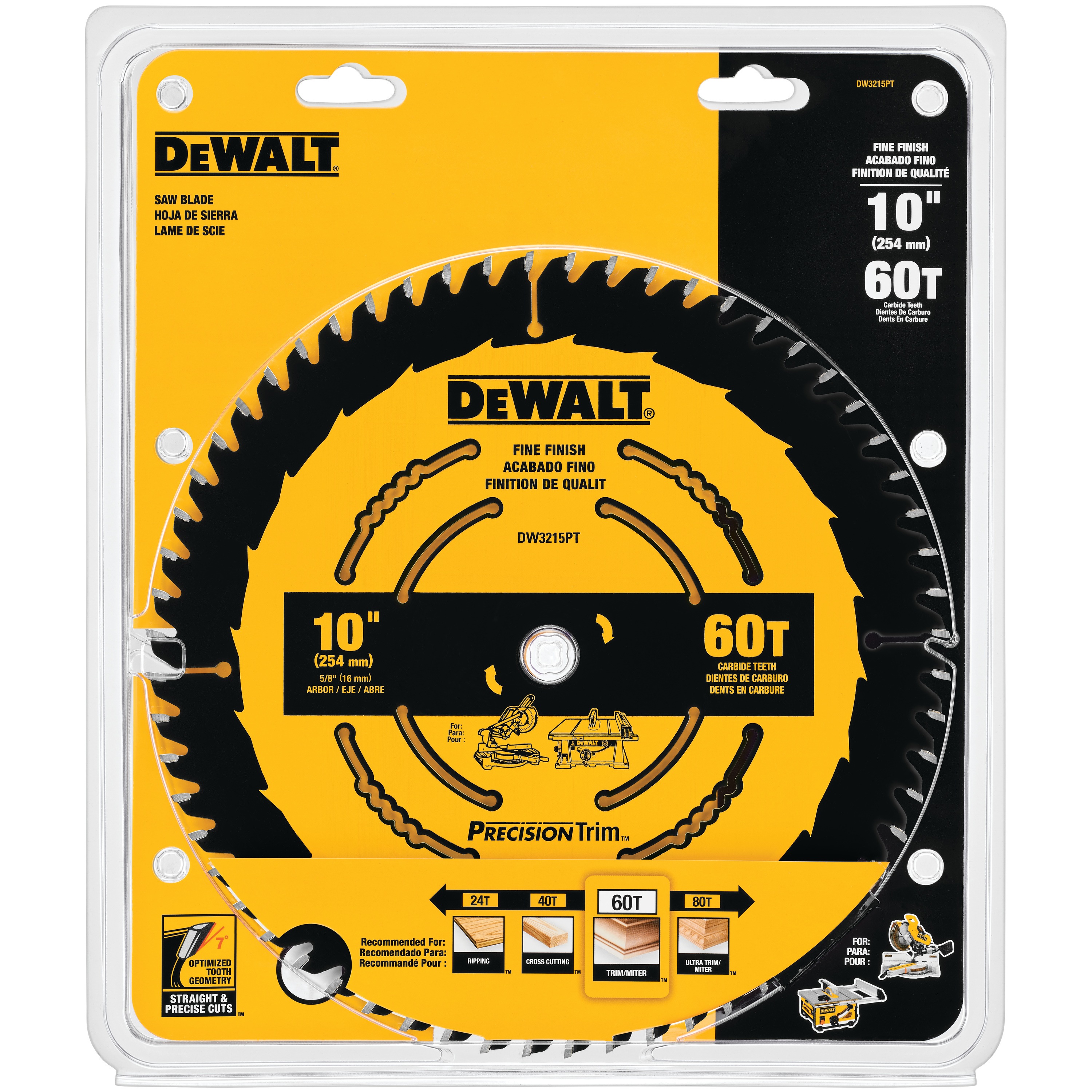 10" Precision Trim Miter/Table Saw Blades DW7140 DEWALT