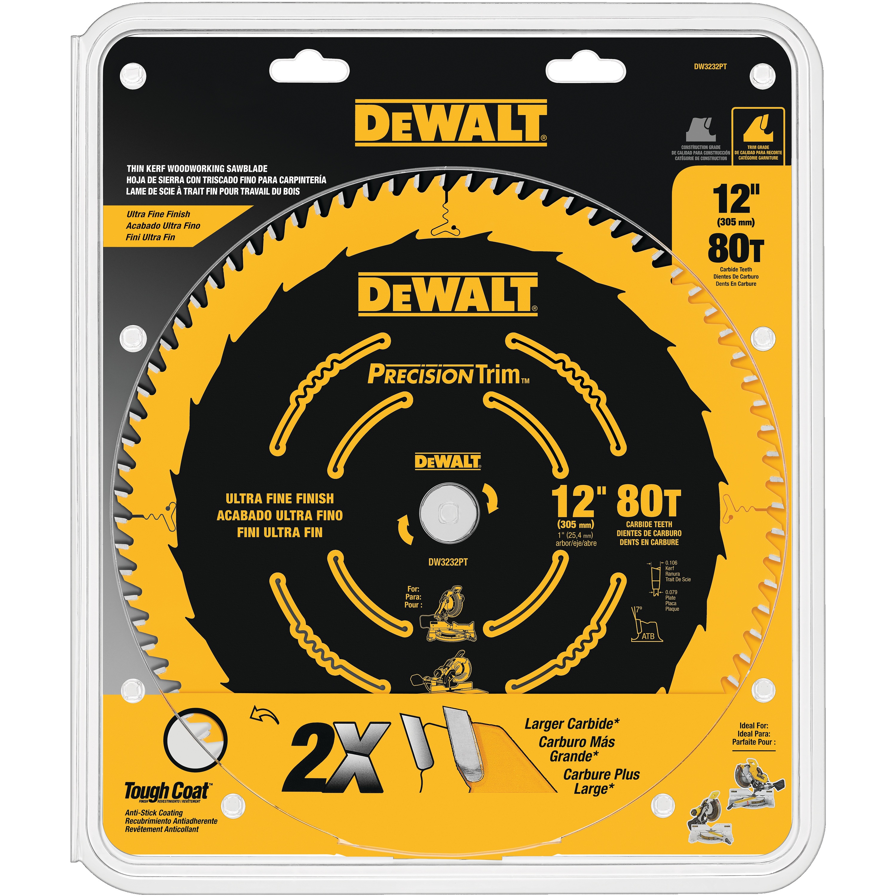 12 in. Precision Trim Miter Saw Blades DEWALT