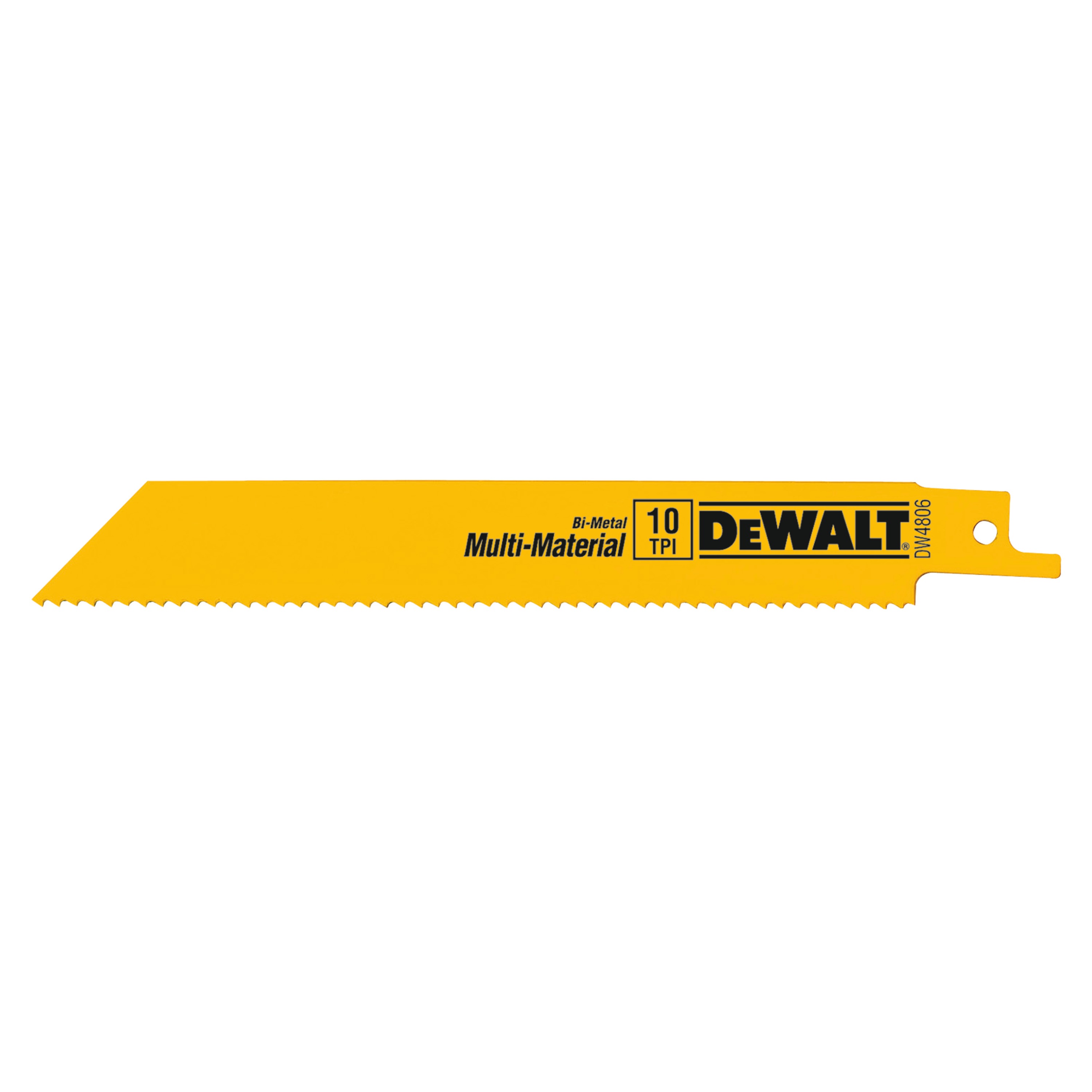 DEWALT - 6 10 TPI Straight Back BiMetal Reciprocating Saw Blade General Purpose 2 pack - DW4806-2