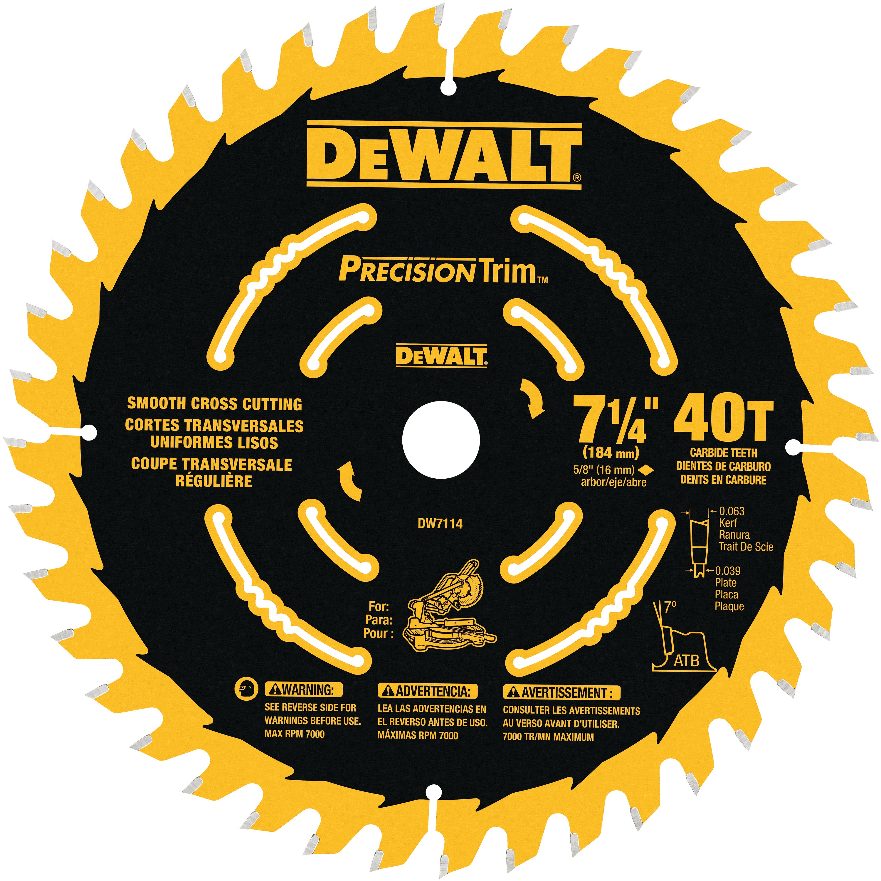 DEWALT - 714 Precision Trim Miter Saw Blades - DW7114PT