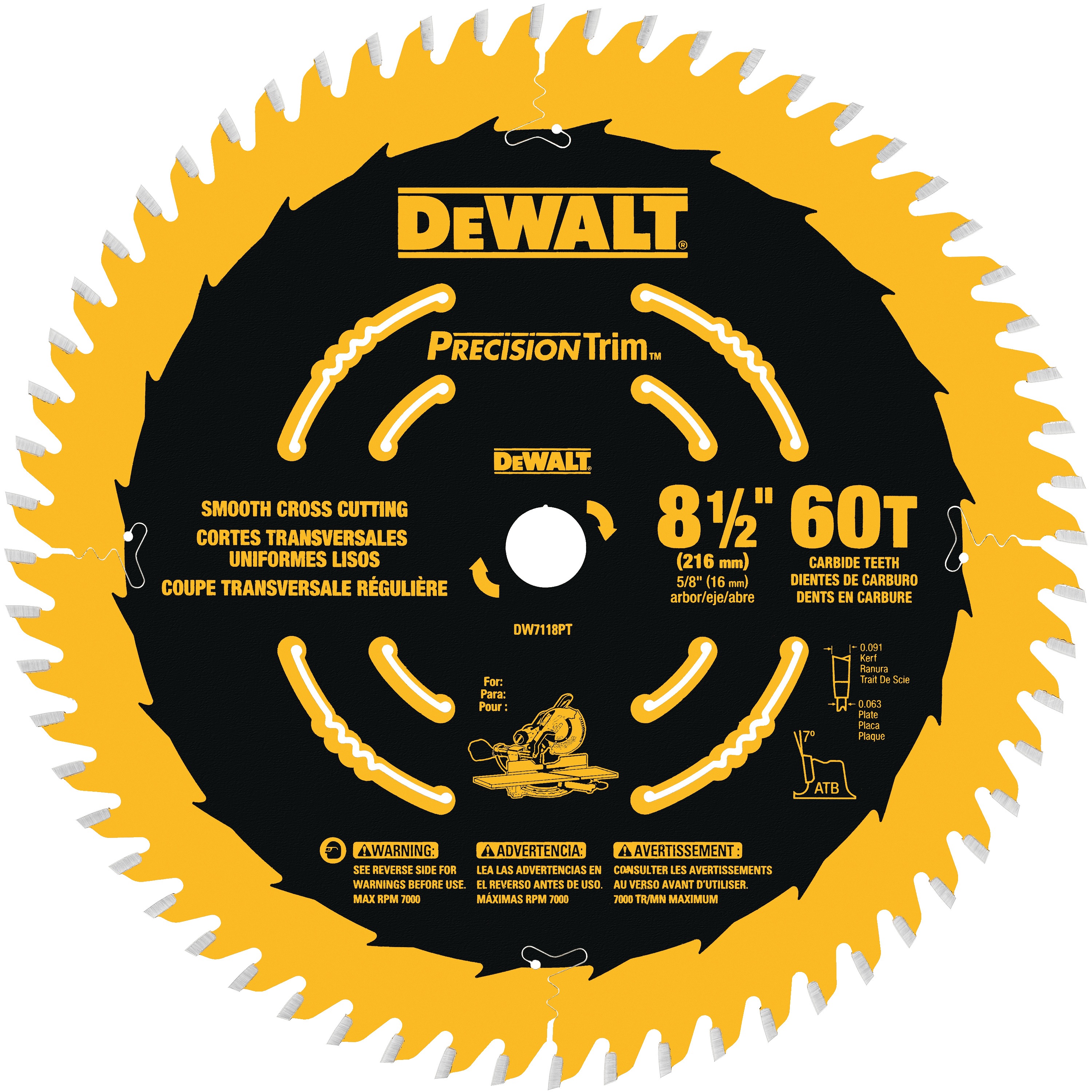 DEWALT - 812 Precision Trim Miter Saw Blades - DW7118PT