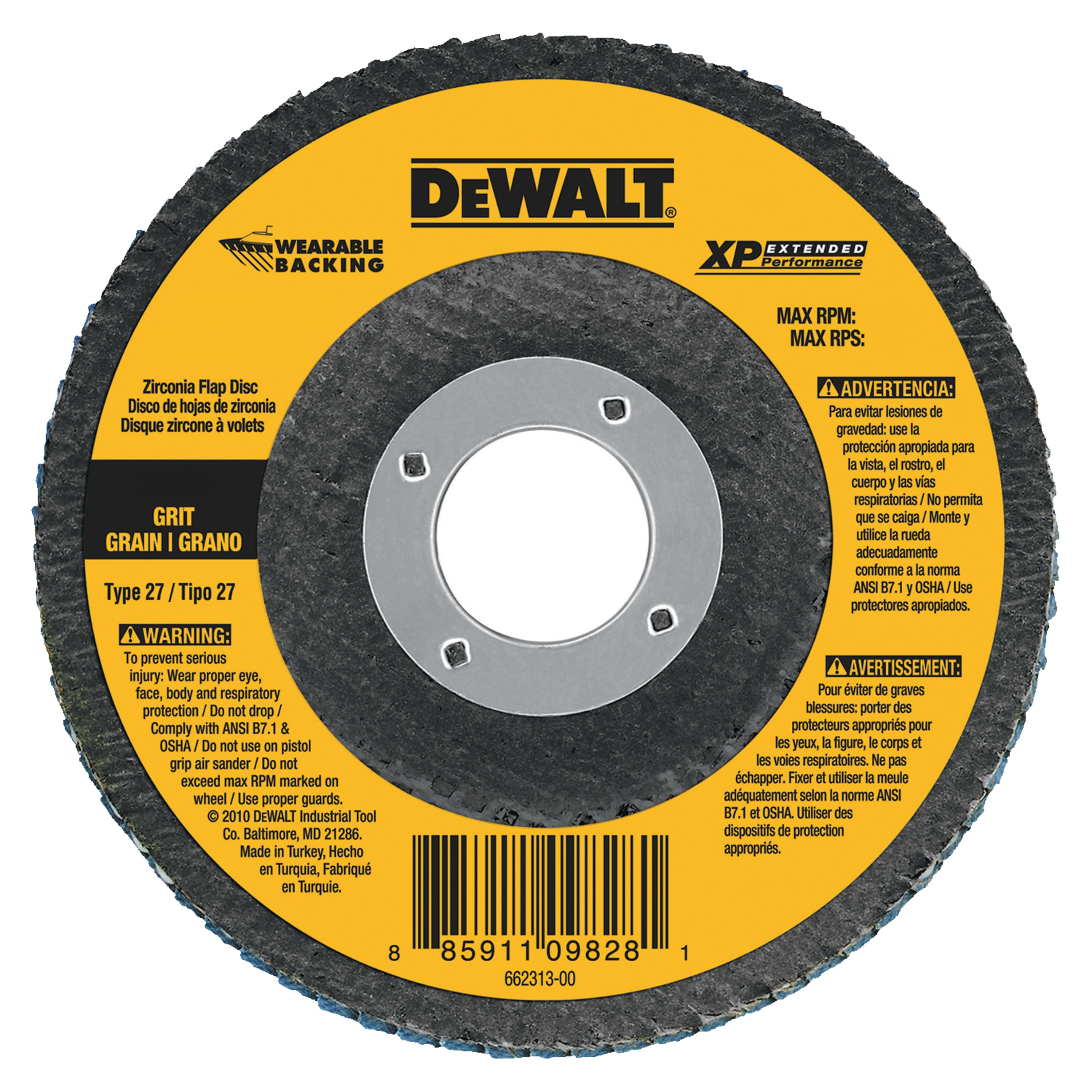 DEWALT - 412 x 78 Z40 T27 WB flap disc - DW8210