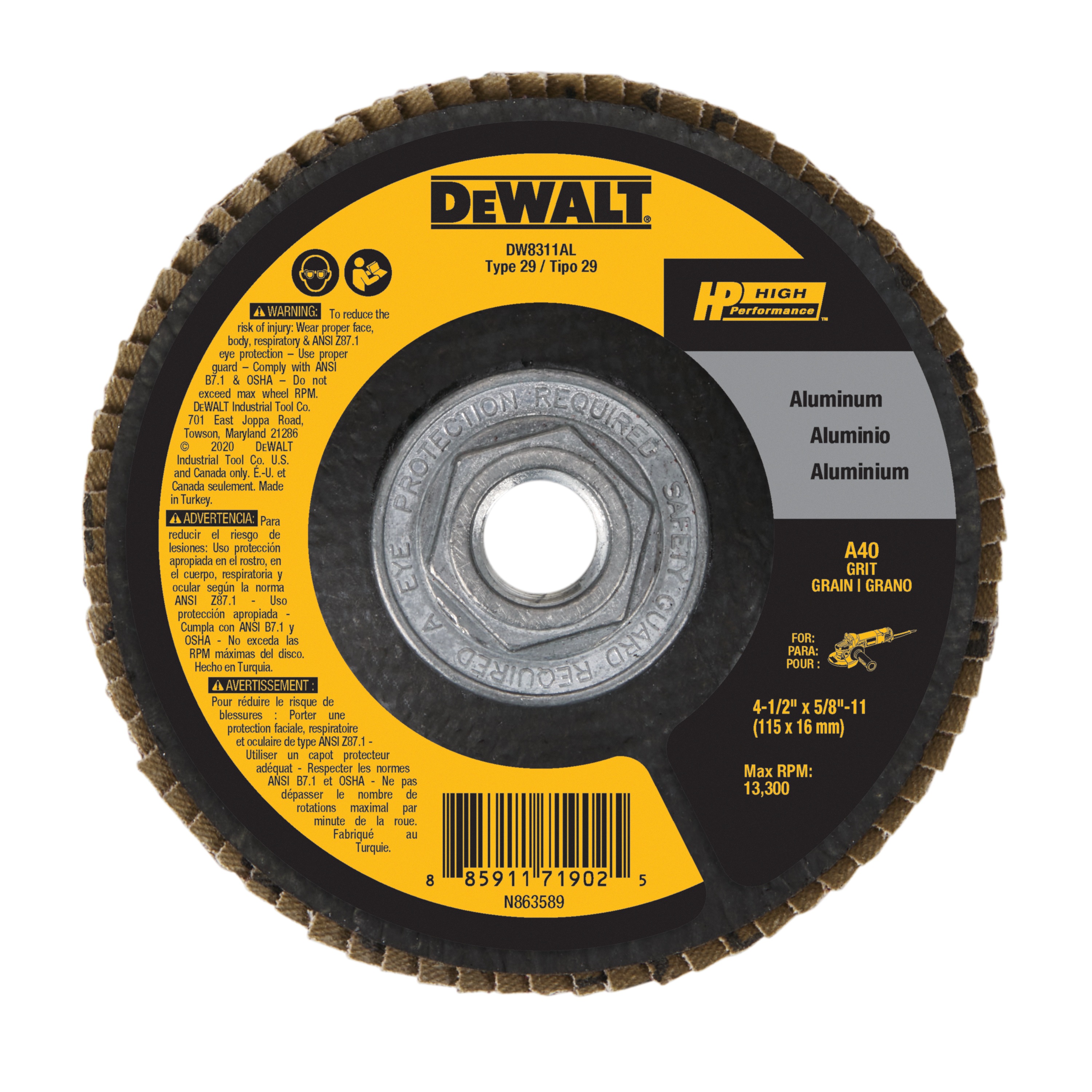 Aluminum Flap Disc DEWALT