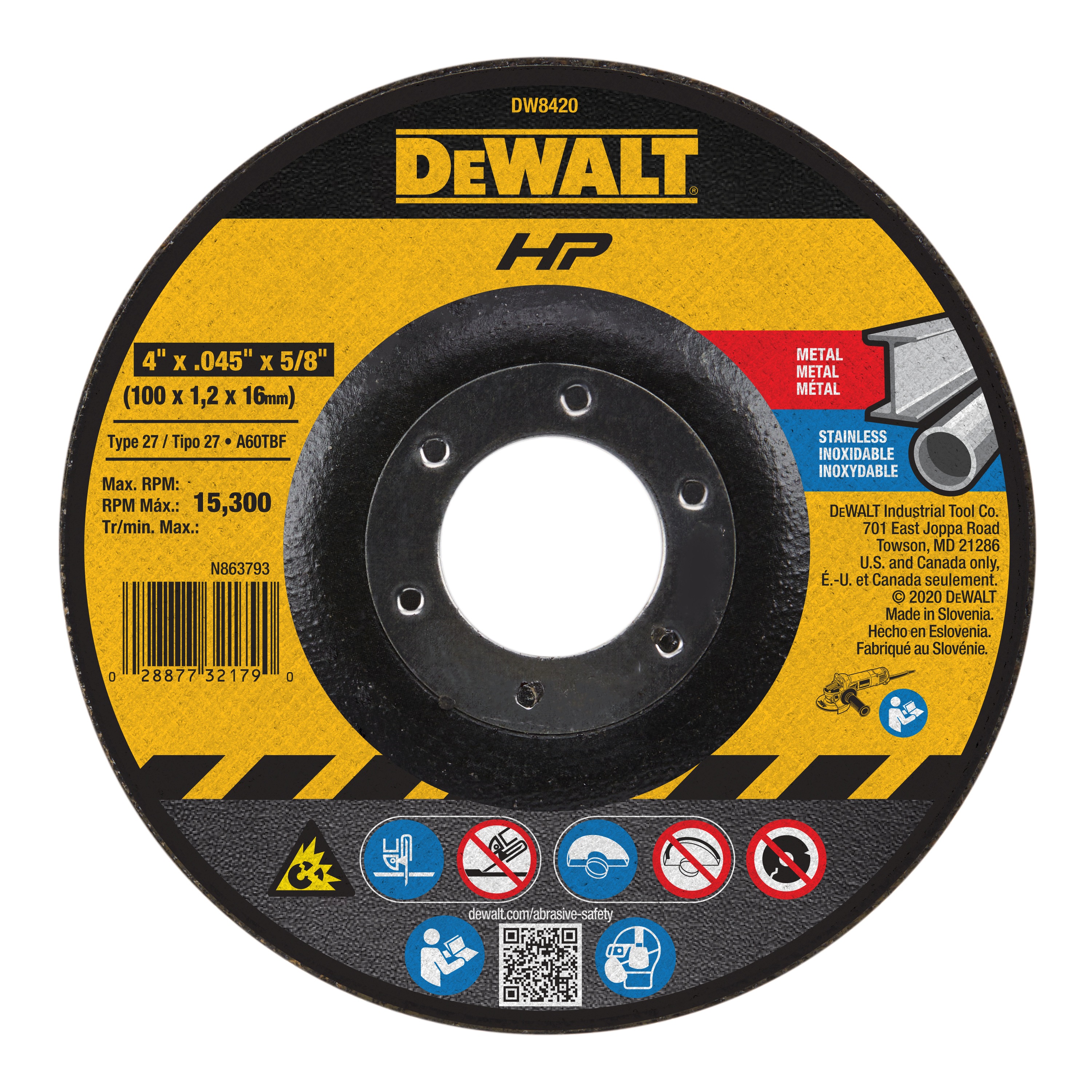 DeWalt DW8858H XP Metal Cutting Wheel 5//8-11 Arbor 5/" x 0.045/" 5pcs Germany
