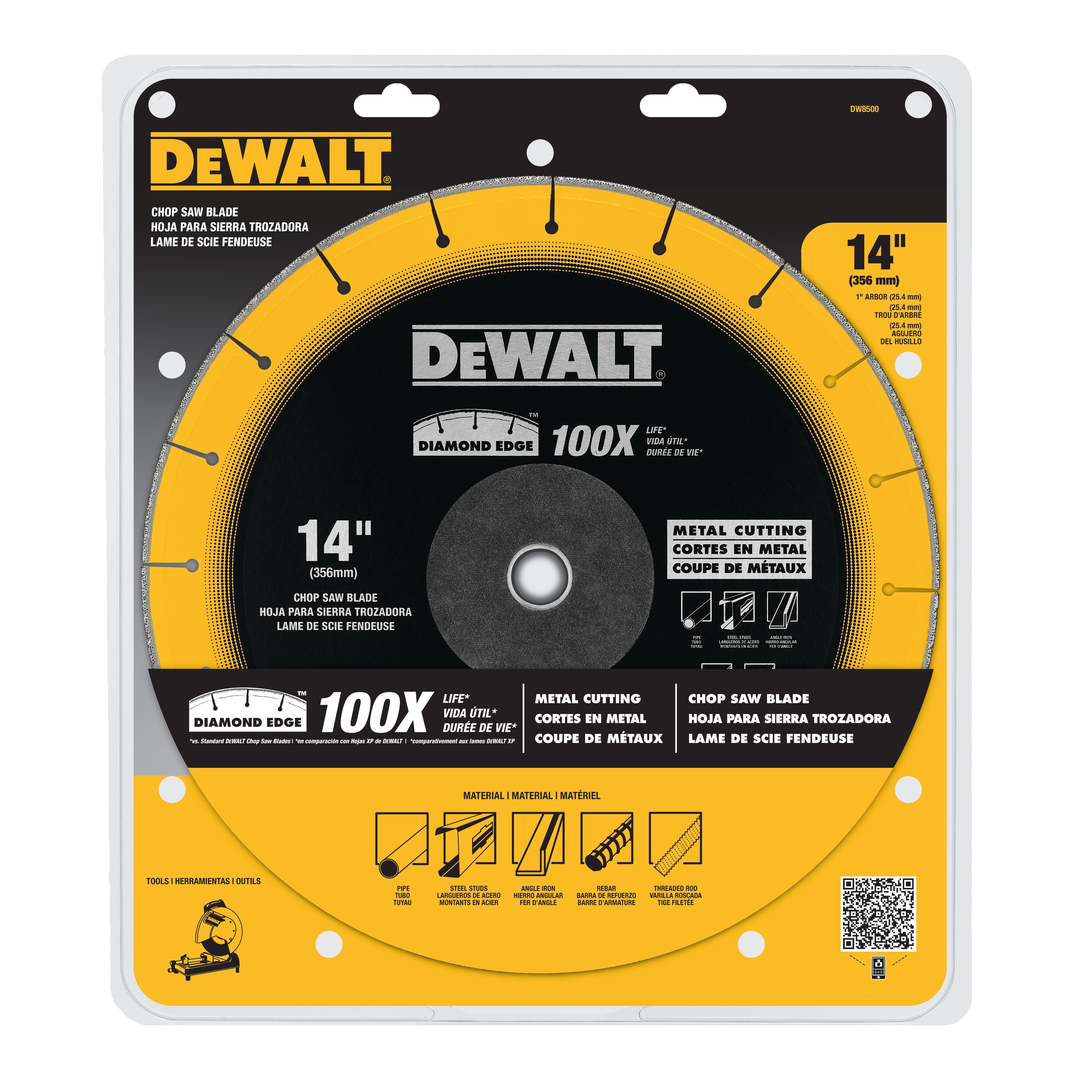 14" x 3/32" x 1" Diamond Edge Chop Saw Wheel DW8500 DEWALT