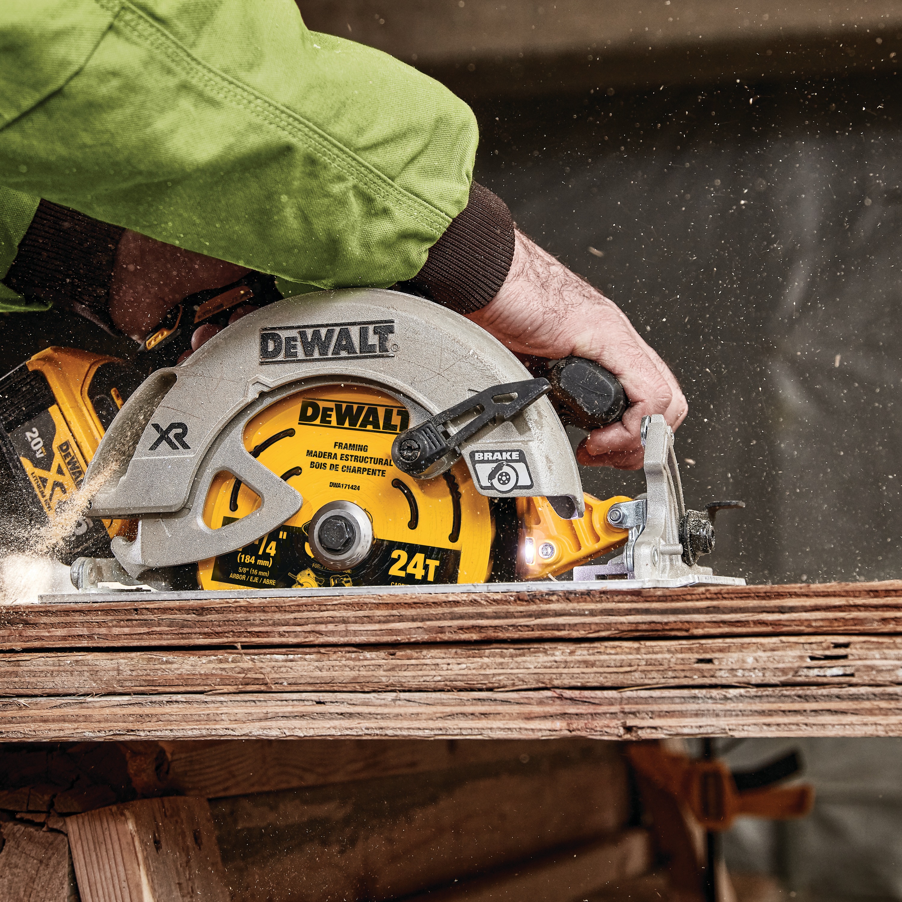 Seven and a Quarter inch Circular Saw Blades in action.
