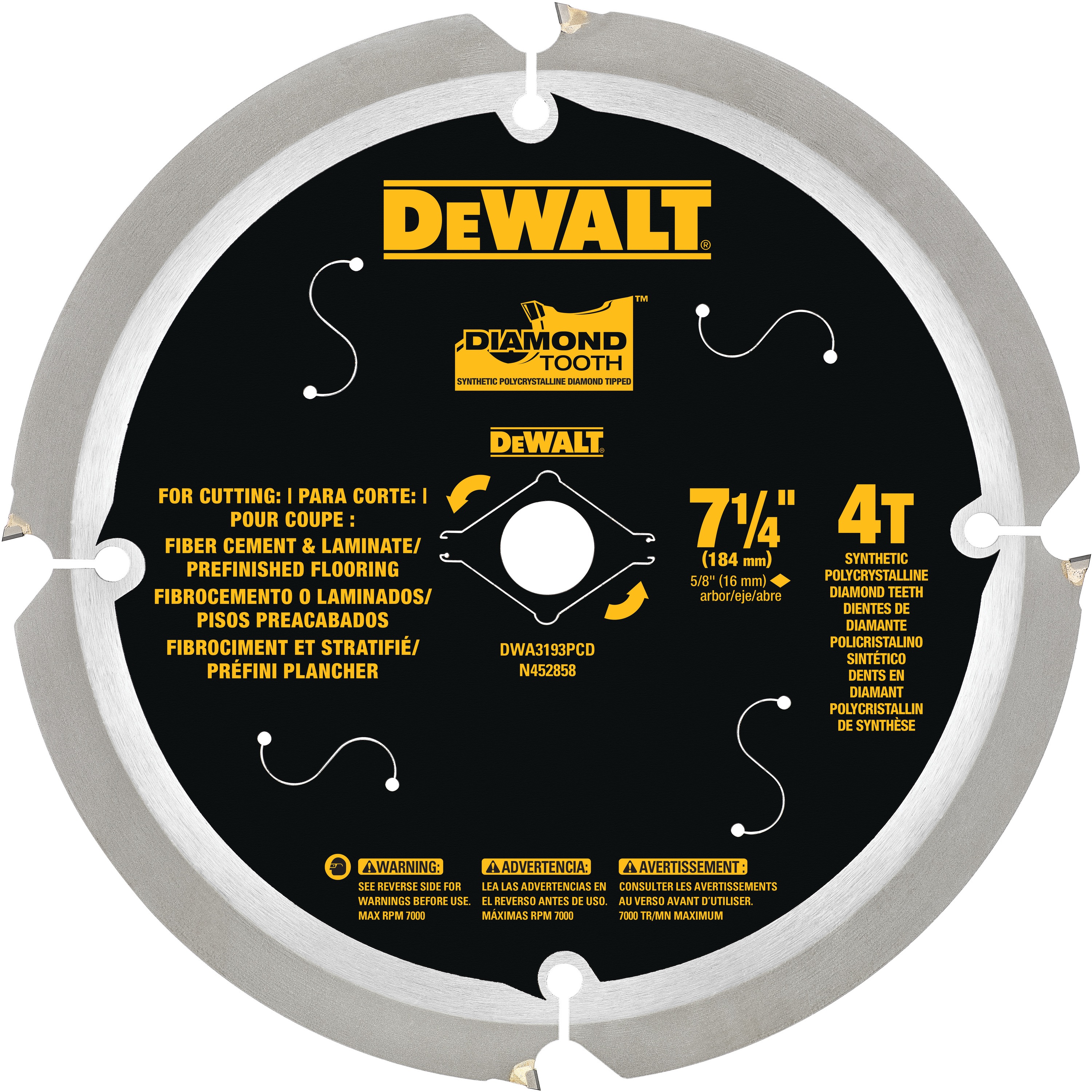 DEWALT - Laminate  Fiber Cement Saw Blades - DWA3193PCD