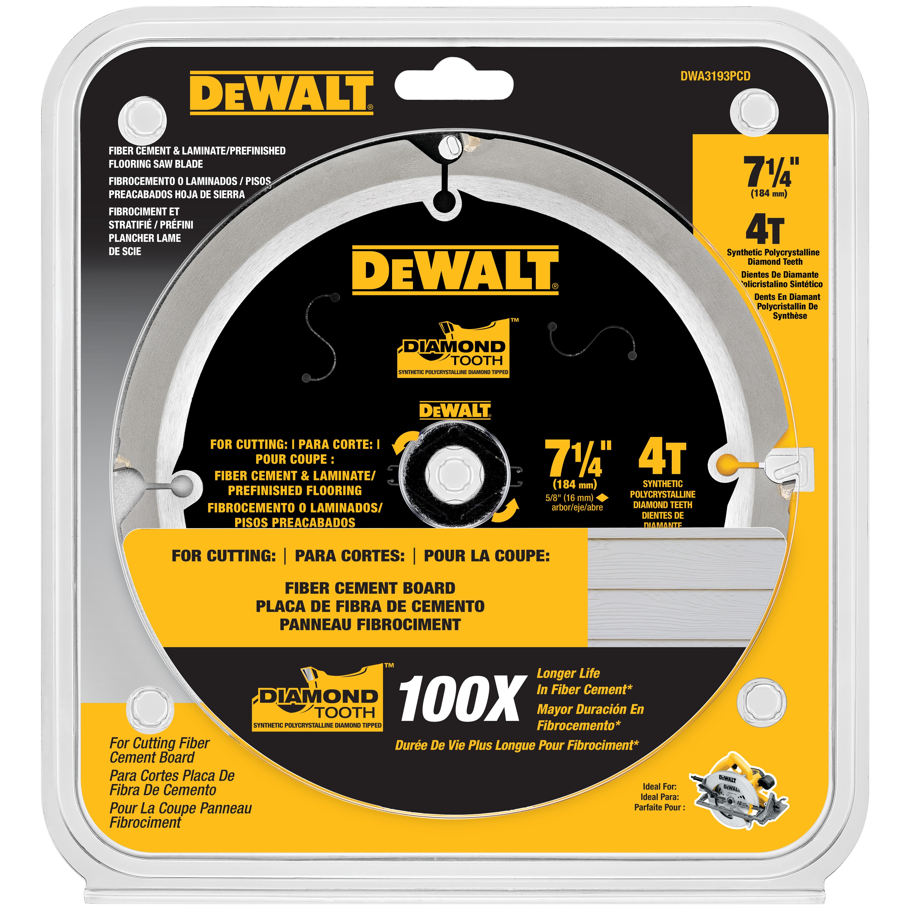 Laminate & Fiber Cement Saw Blades DWA3193PCD DEWALT