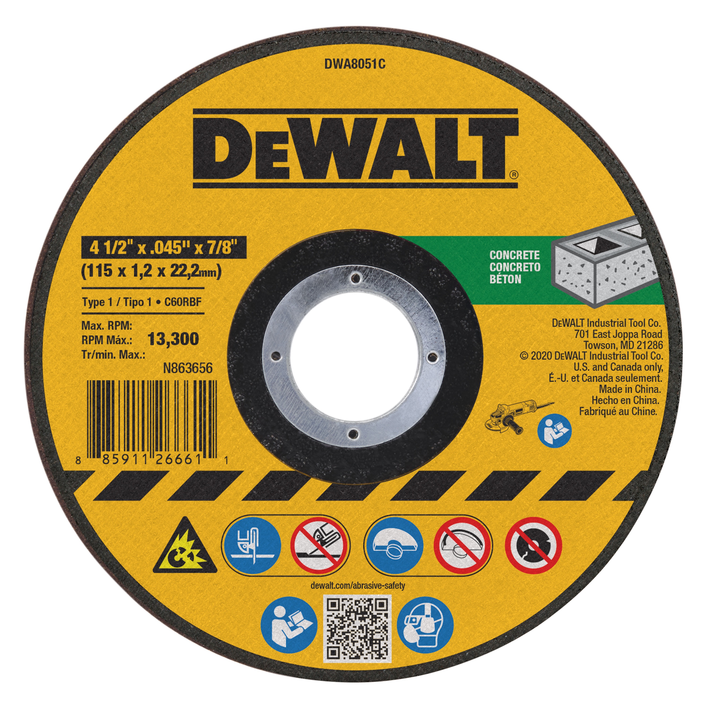 DEWALT - General Purpose Cutting Wheels  Concrete - DWA8051C