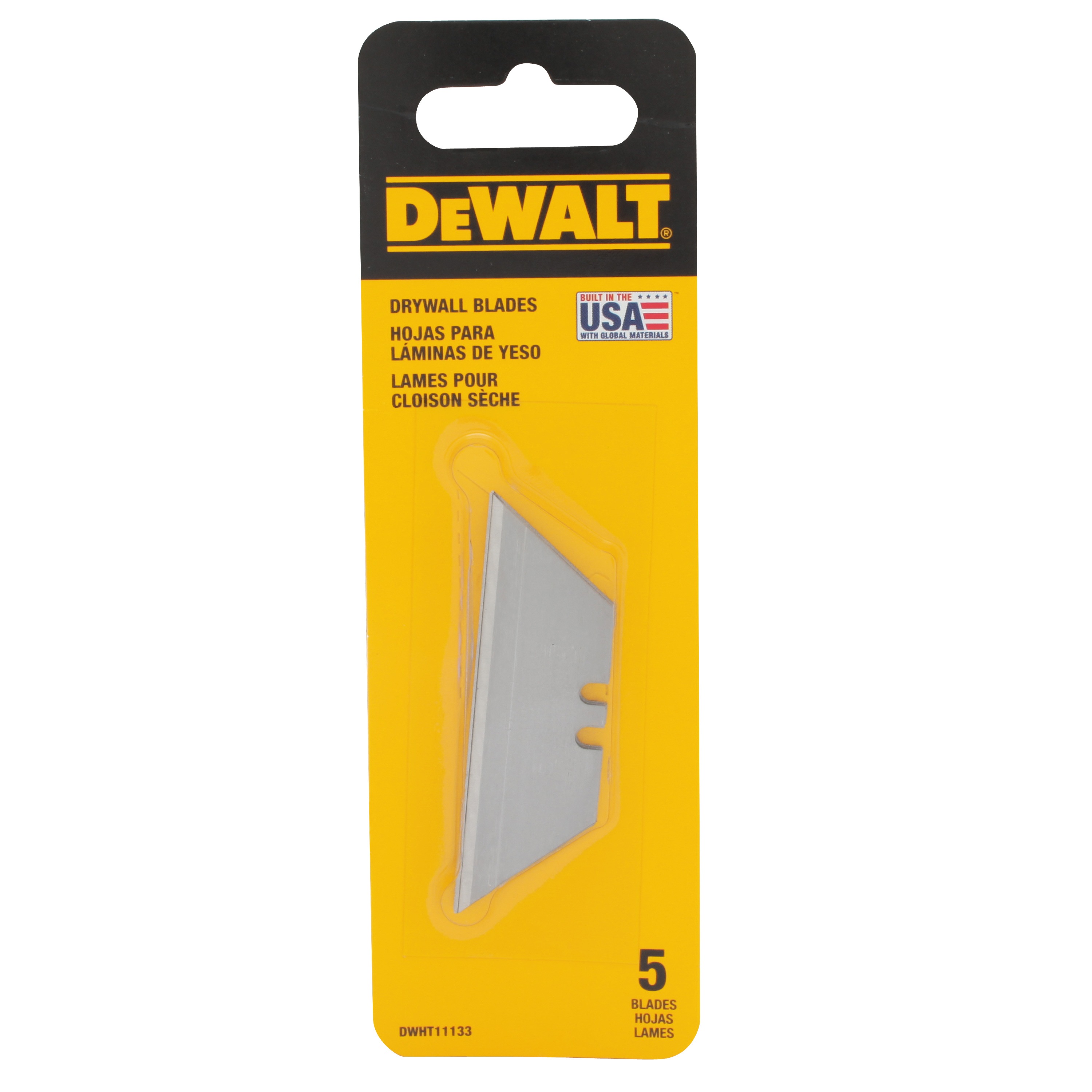 Drywall Utility Blades 5 Pack in carded packaging. 