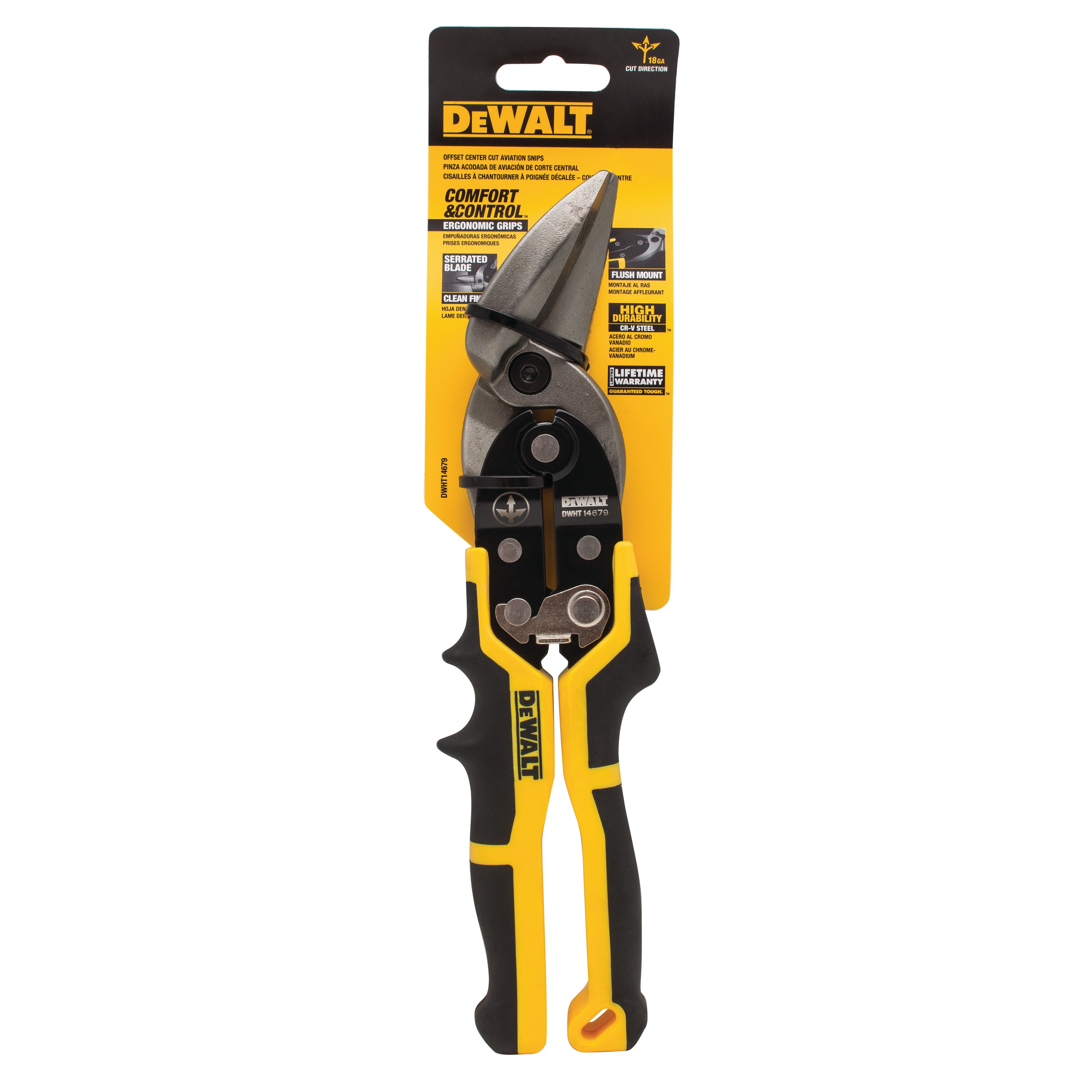 Offset Center Cut Aviation Snip DWHT14679 DEWALT