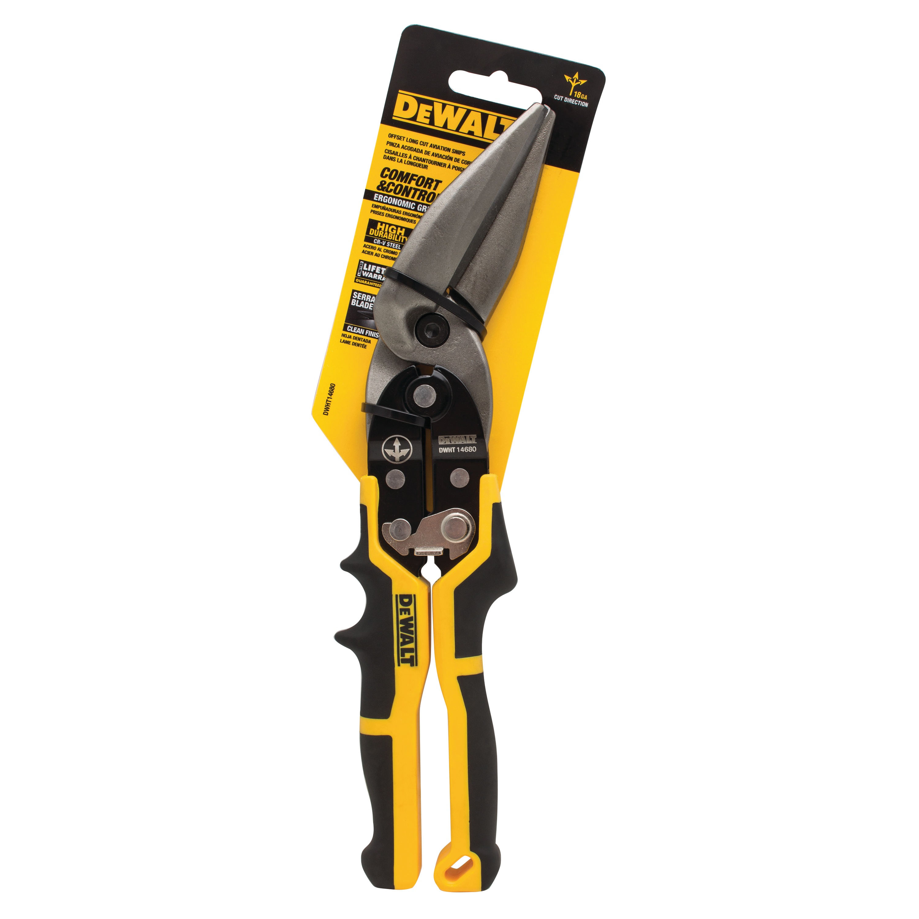 Offset Long Cut Aviation Snip DWHT14680 DEWALT