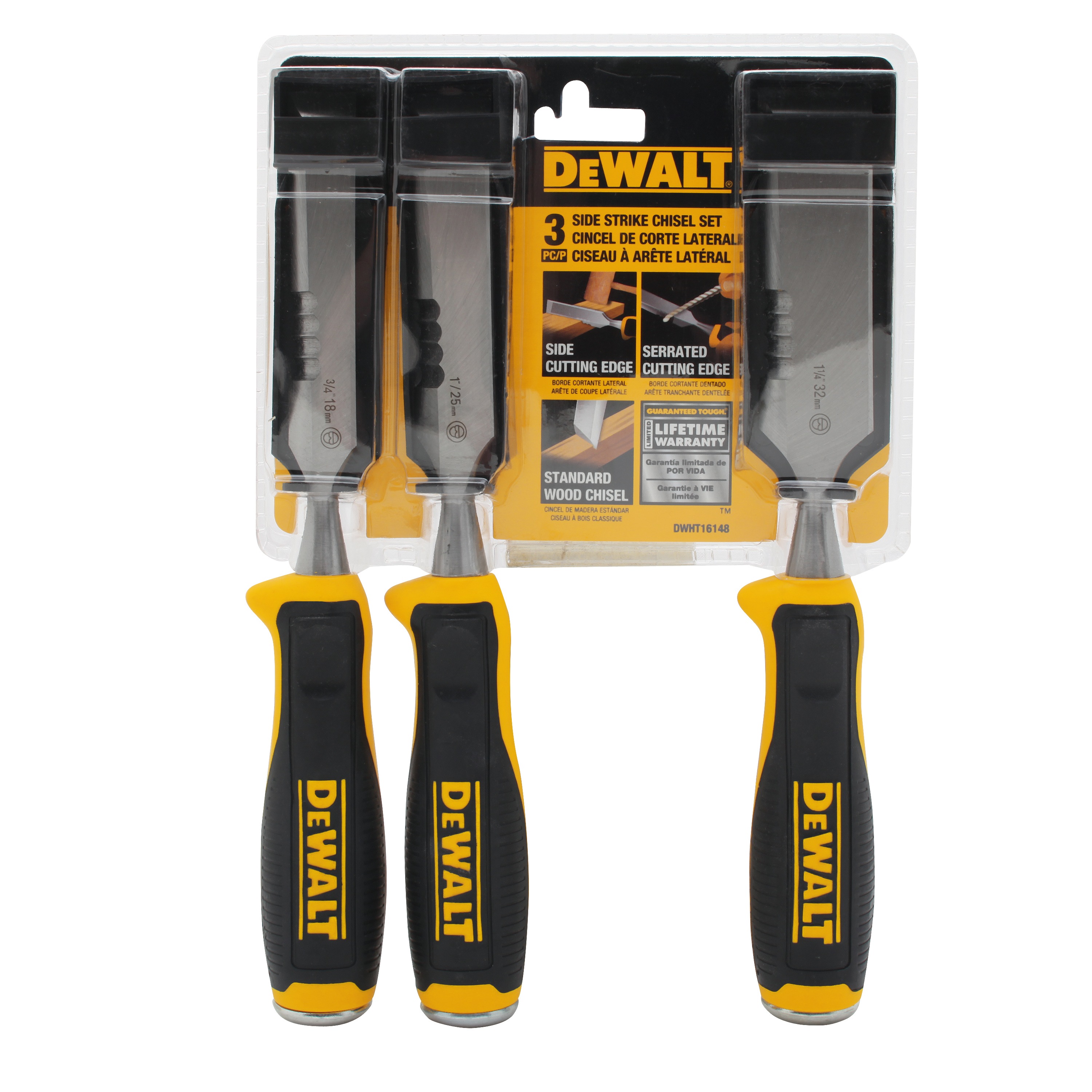 3 pc Side Strike Wood Chisel Set DWHT16148 DEWALT