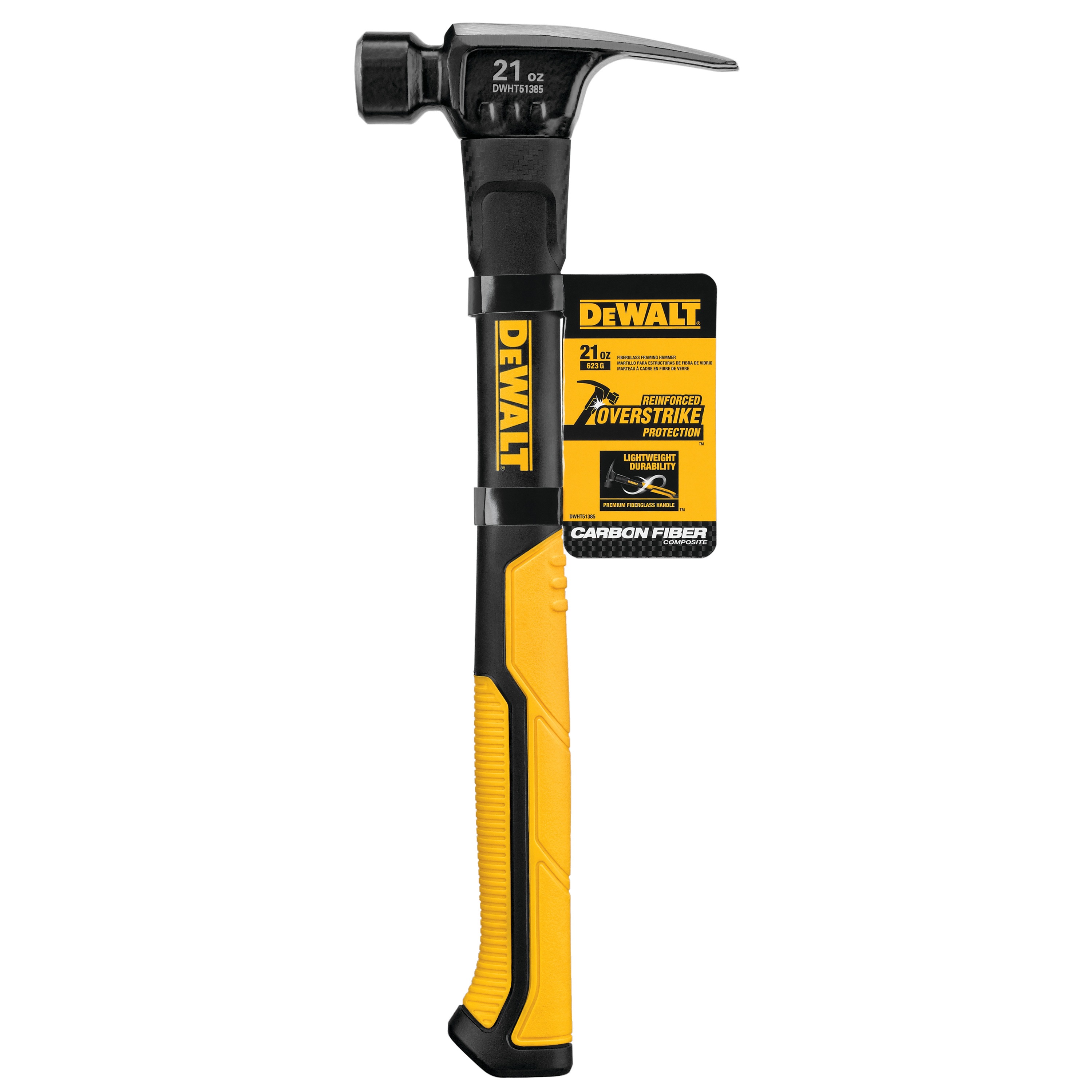 21 oz. Fiberglass Framing Hammer DWHT51385 DEWALT