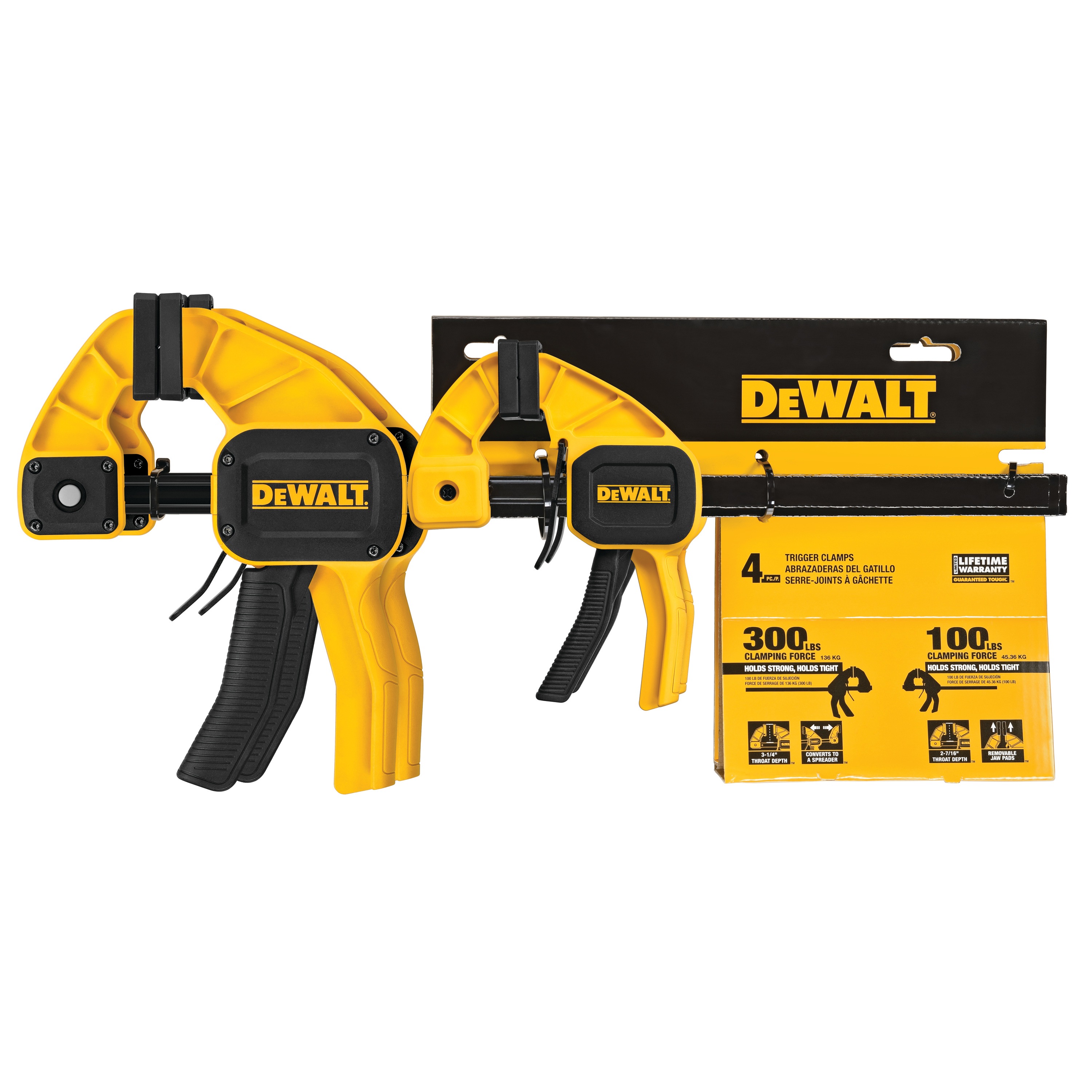 Medium and Large Trigger Clamps 4 Pack DWHT83196 DEWALT