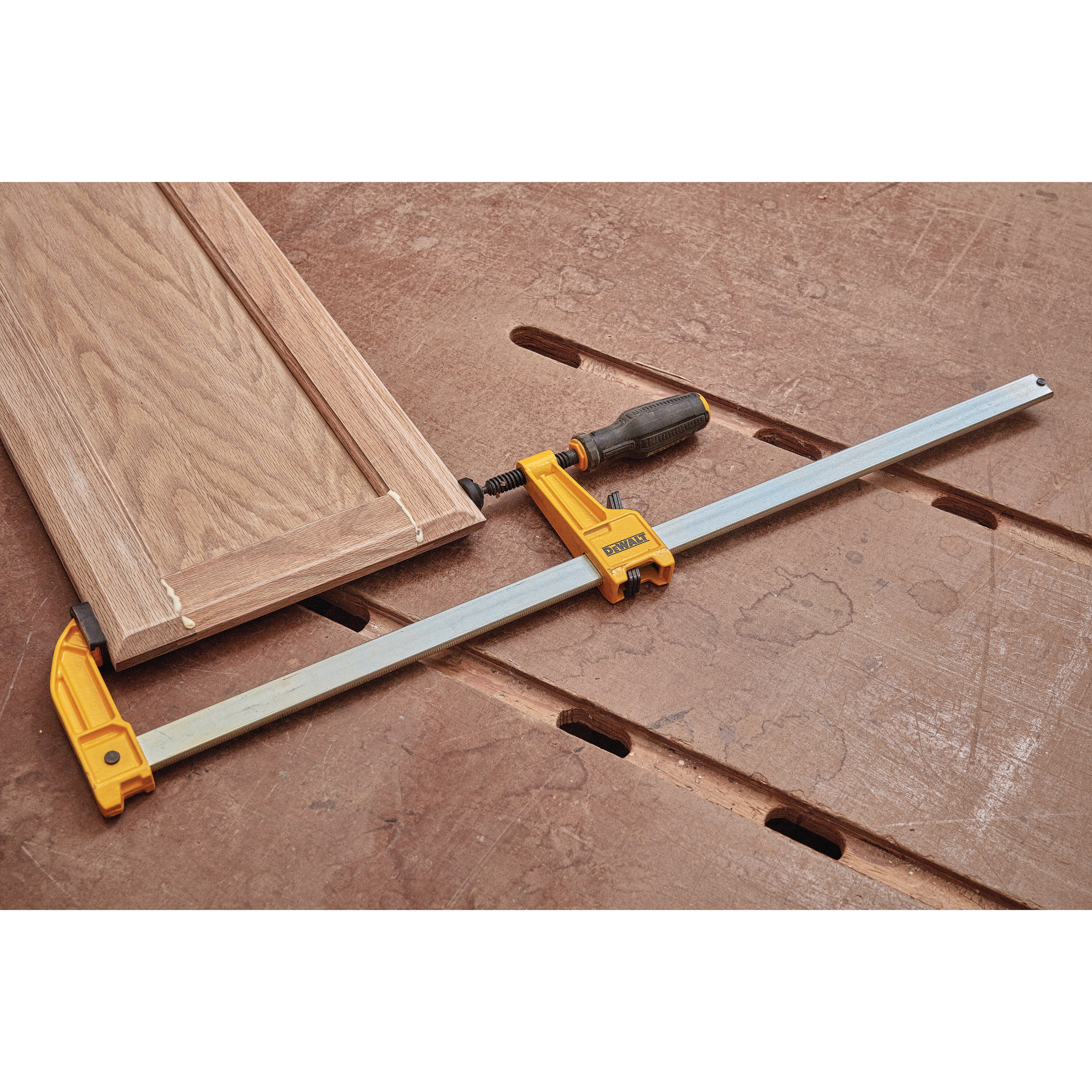 6 inch Heavy Duty Bar Clamp being used on wooden structures.