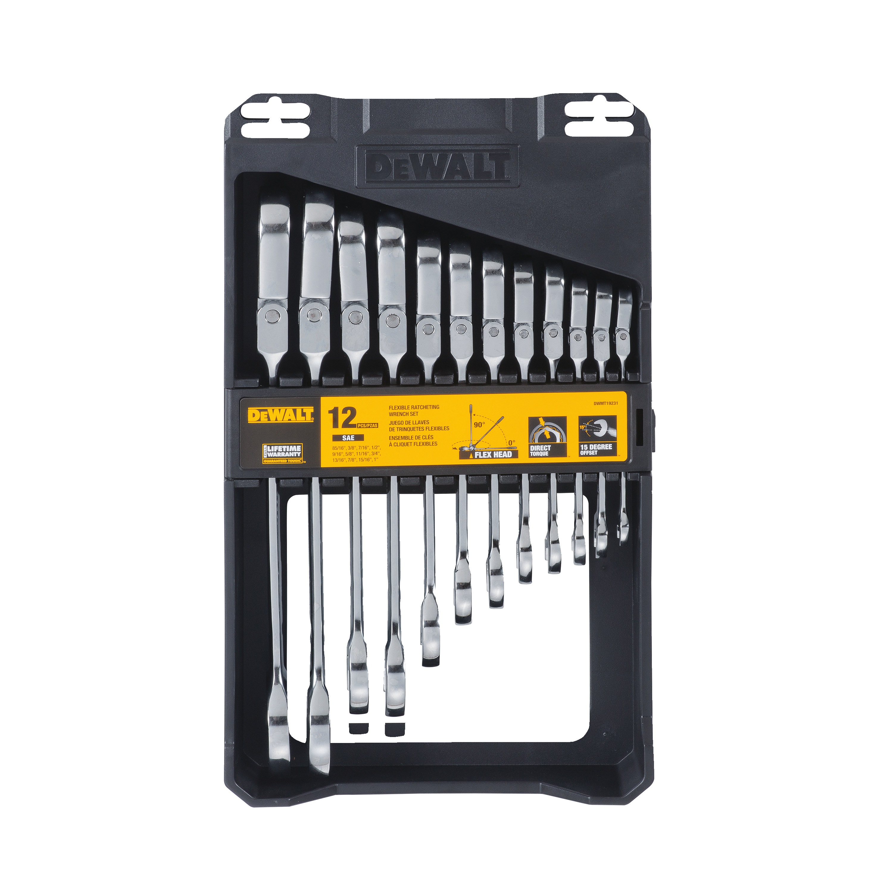 12 Piece Flex Head Ratcheting Wrench Set DWMT19231 DEWALT
