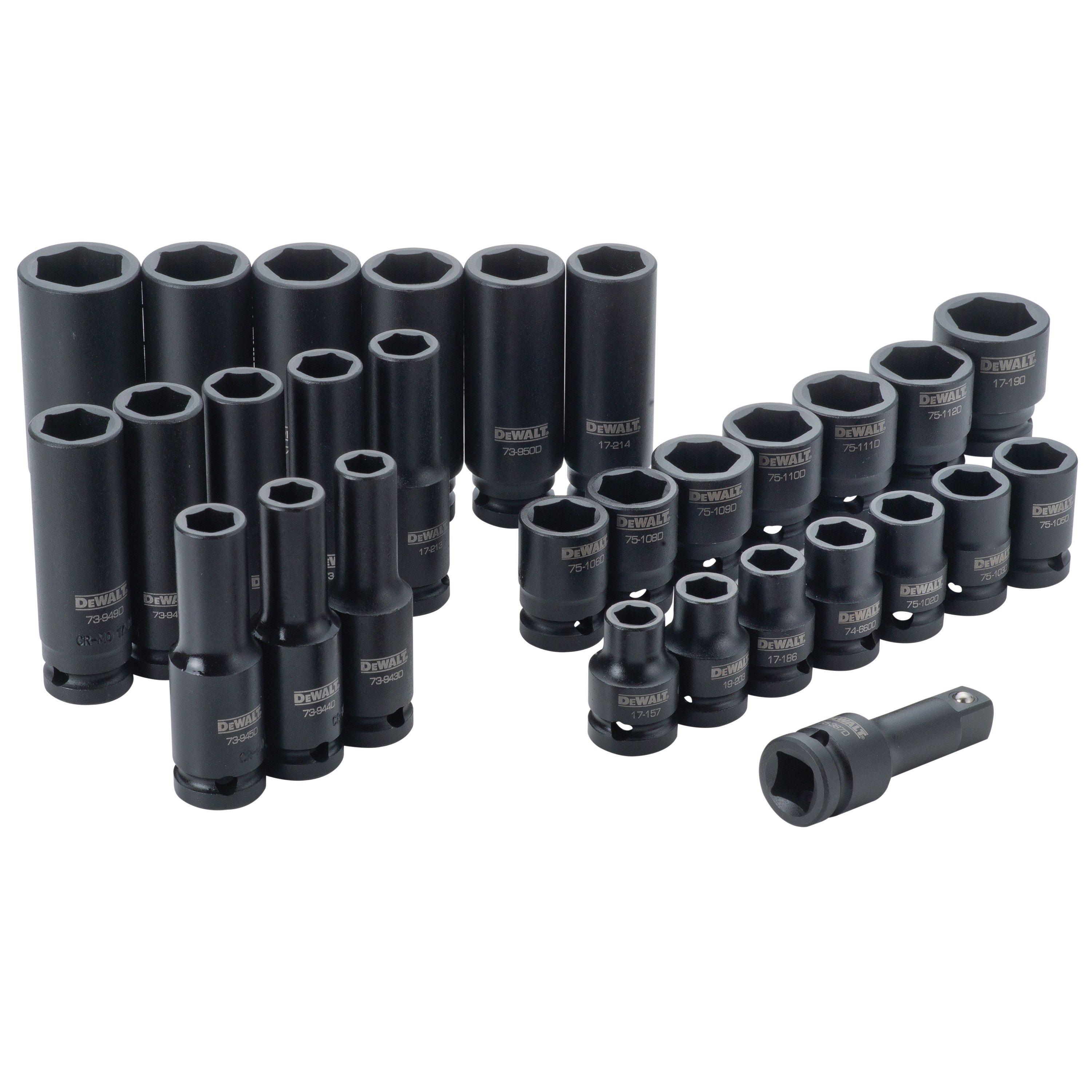 30 Piece 1/2 in Drive Combination Impact Socket Set 6 PT - DWMT19249