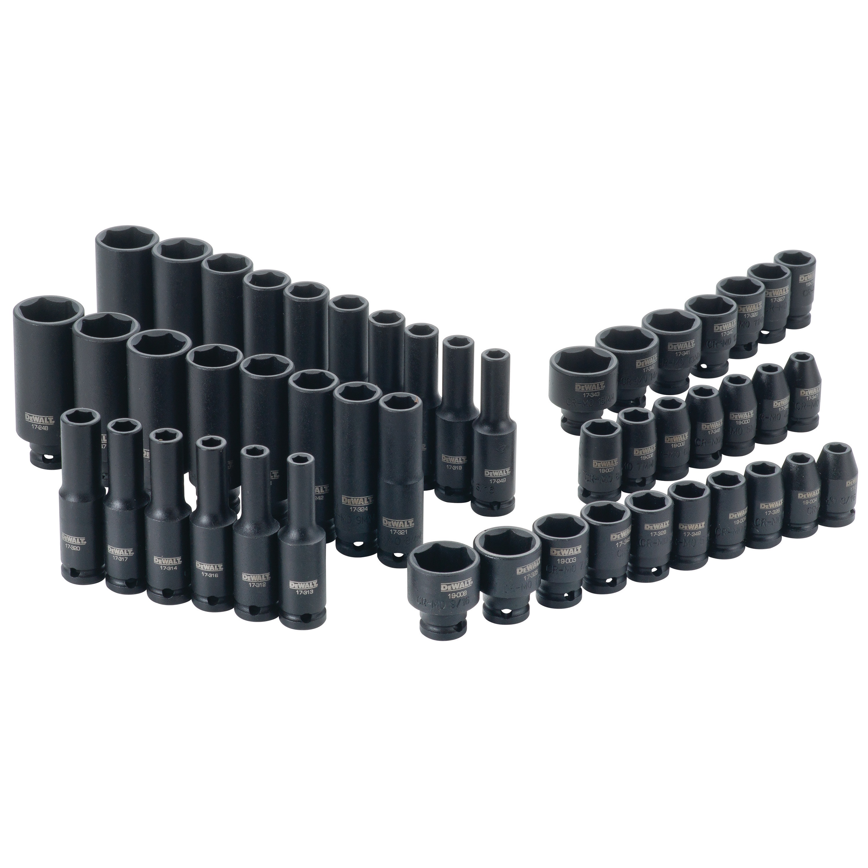 1/4 IN. DRIVE COMBINATION IMPACT SOCKET SET 6 PT (48 pc.) DWMT19251