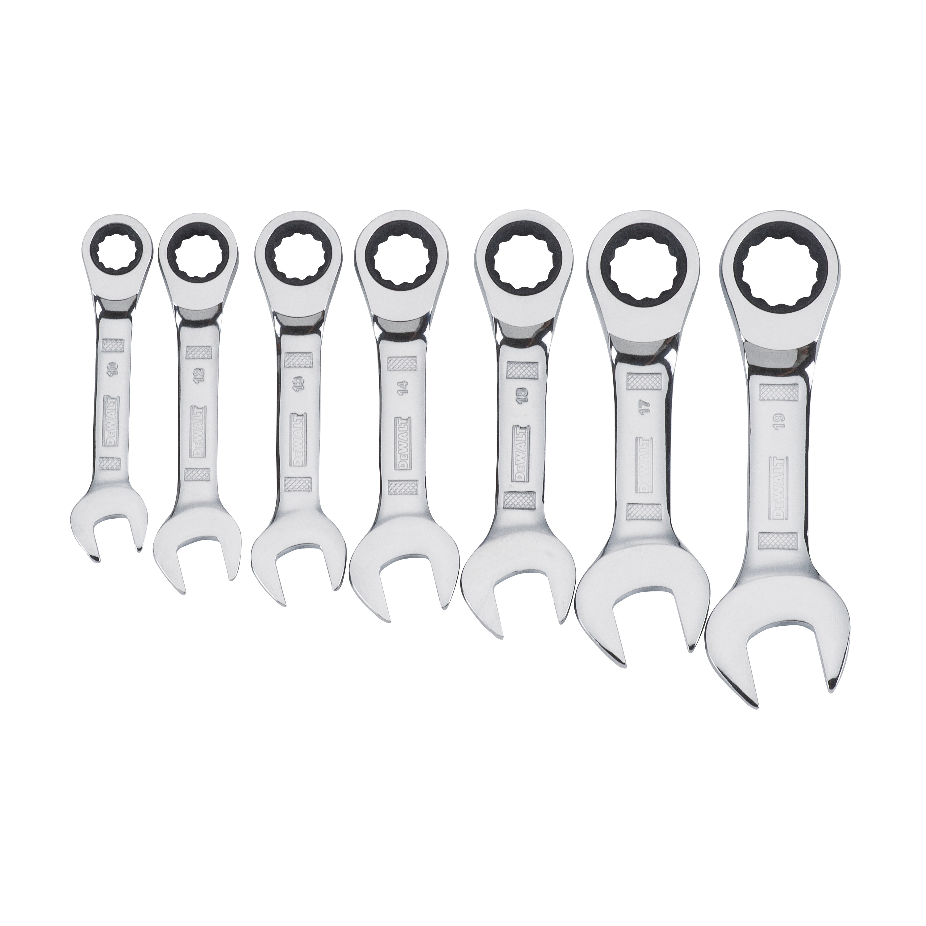 7 Piece Stubby Ratcheting Metric Wrench Set DWMT19261 DEWALT