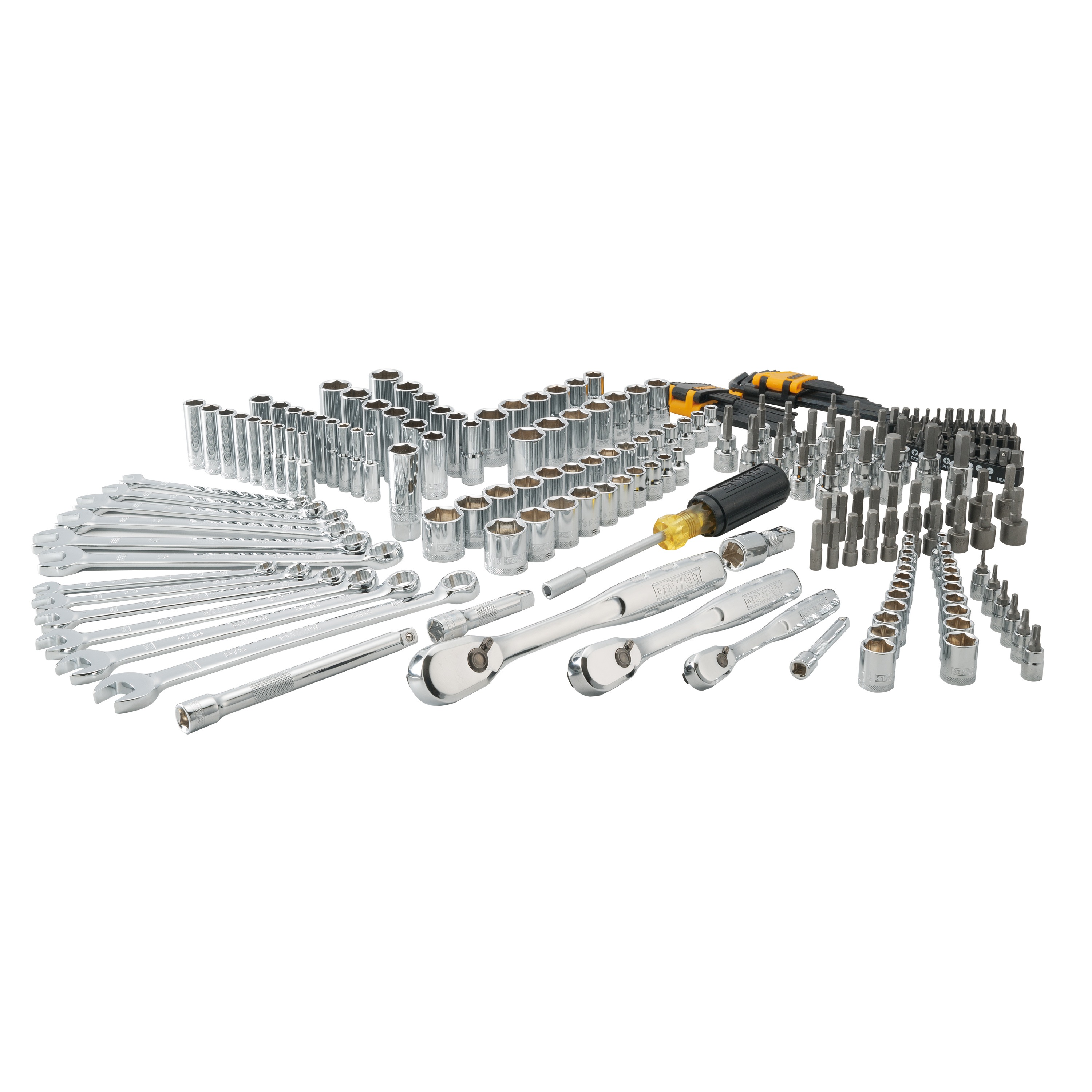 SAE /& Metric Quantity 1 DEWALT DWMT45227 Mechanics Tool Set 227-Pc