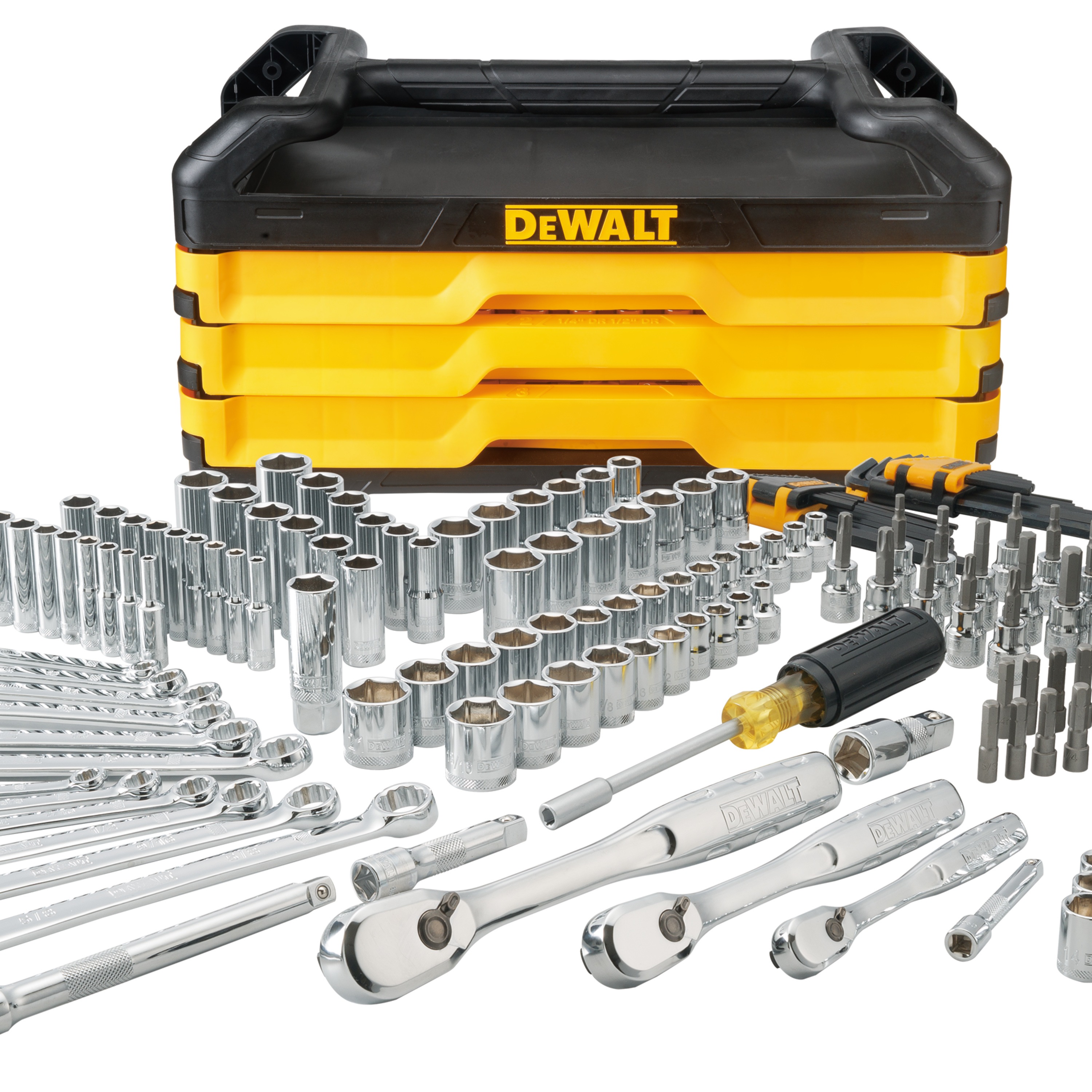 227 piece DEWALT mechanics tools set with its complete kit.